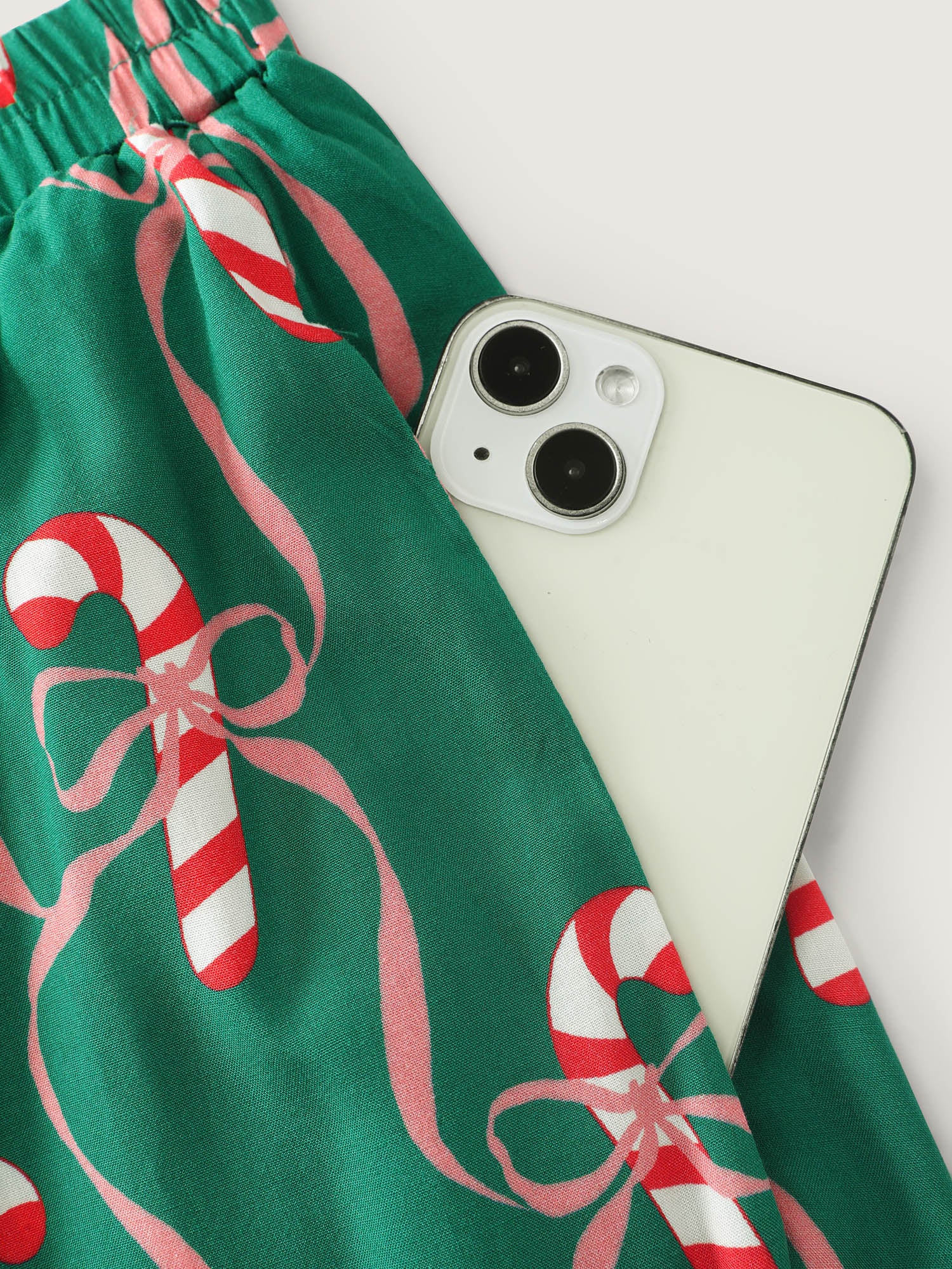 Holiday Print Color Contrast Robe Set