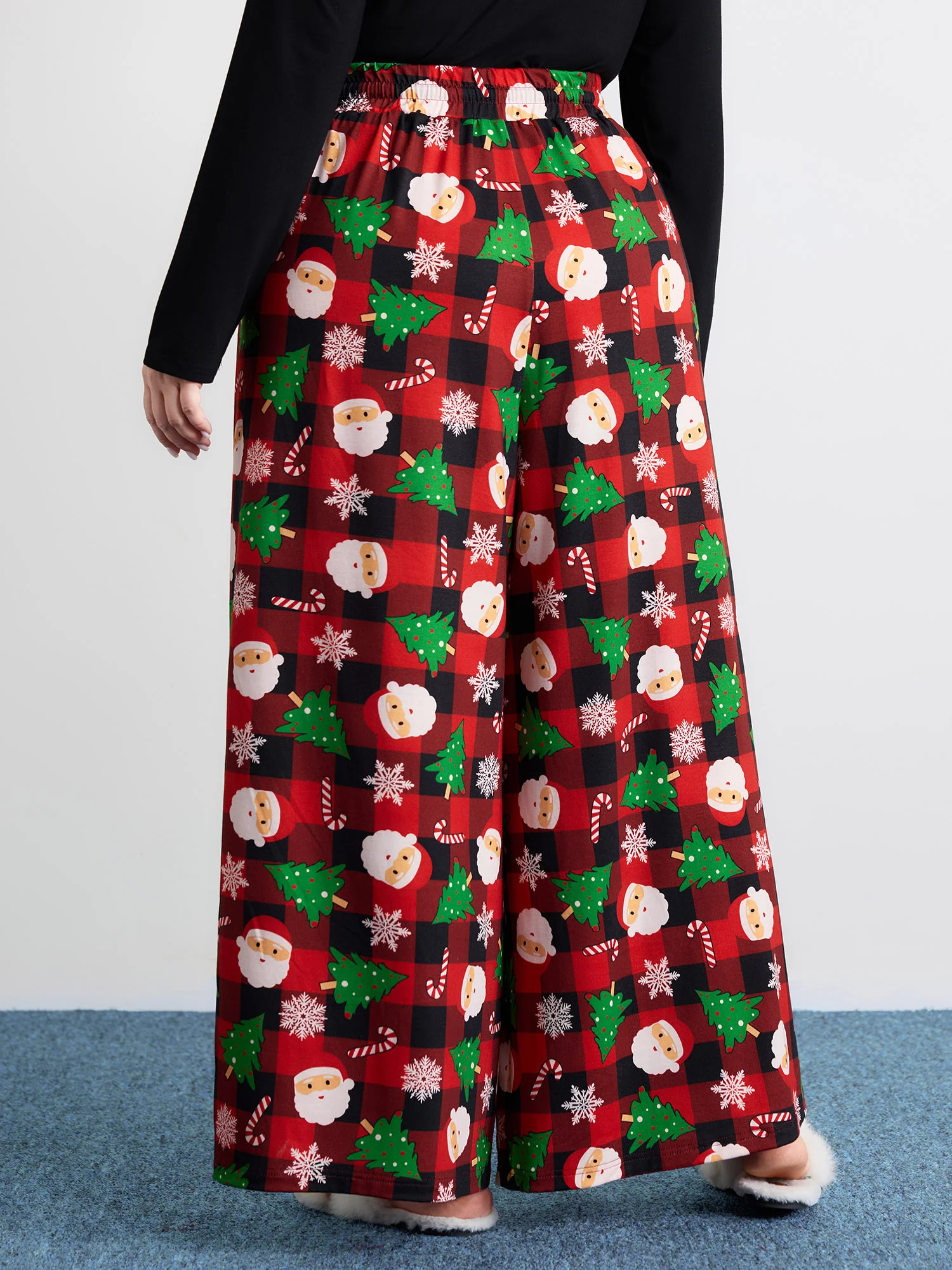 Santa Claus Christmas Wide Lounge Bottoms