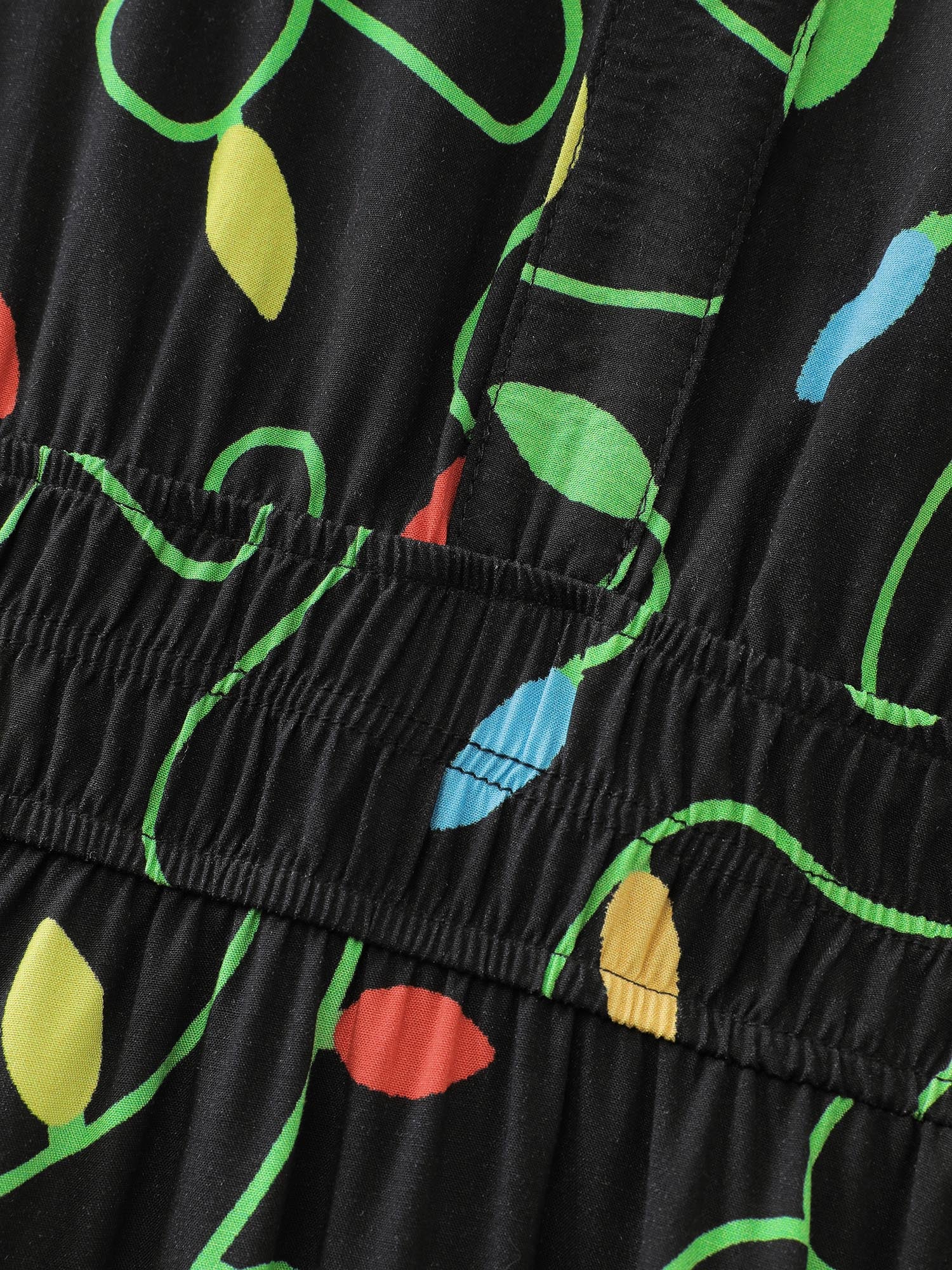 Holiday Lights Triple Elastic Waistband Midi Dress