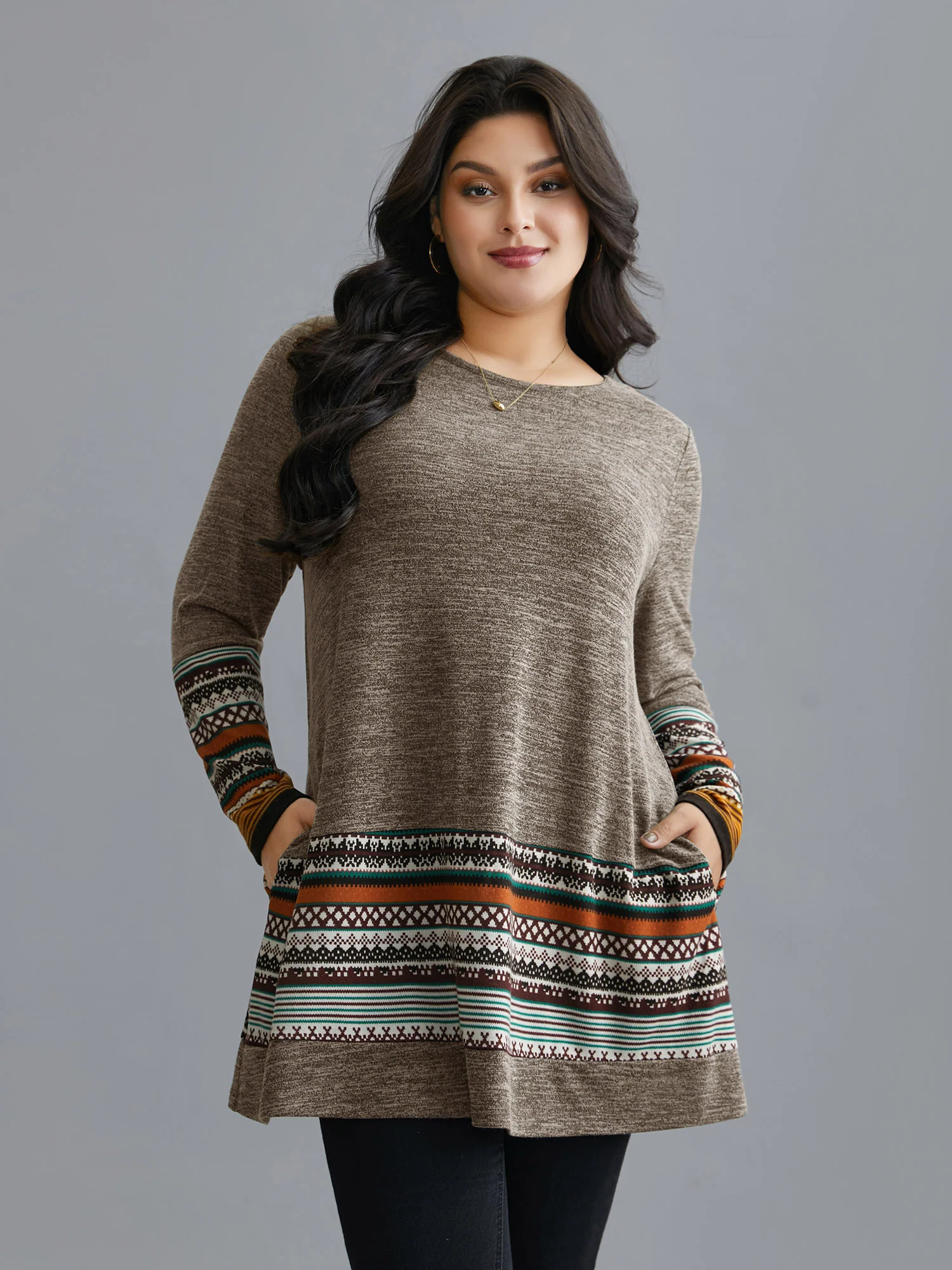 Tunic Boho Print Pocket T-shirt