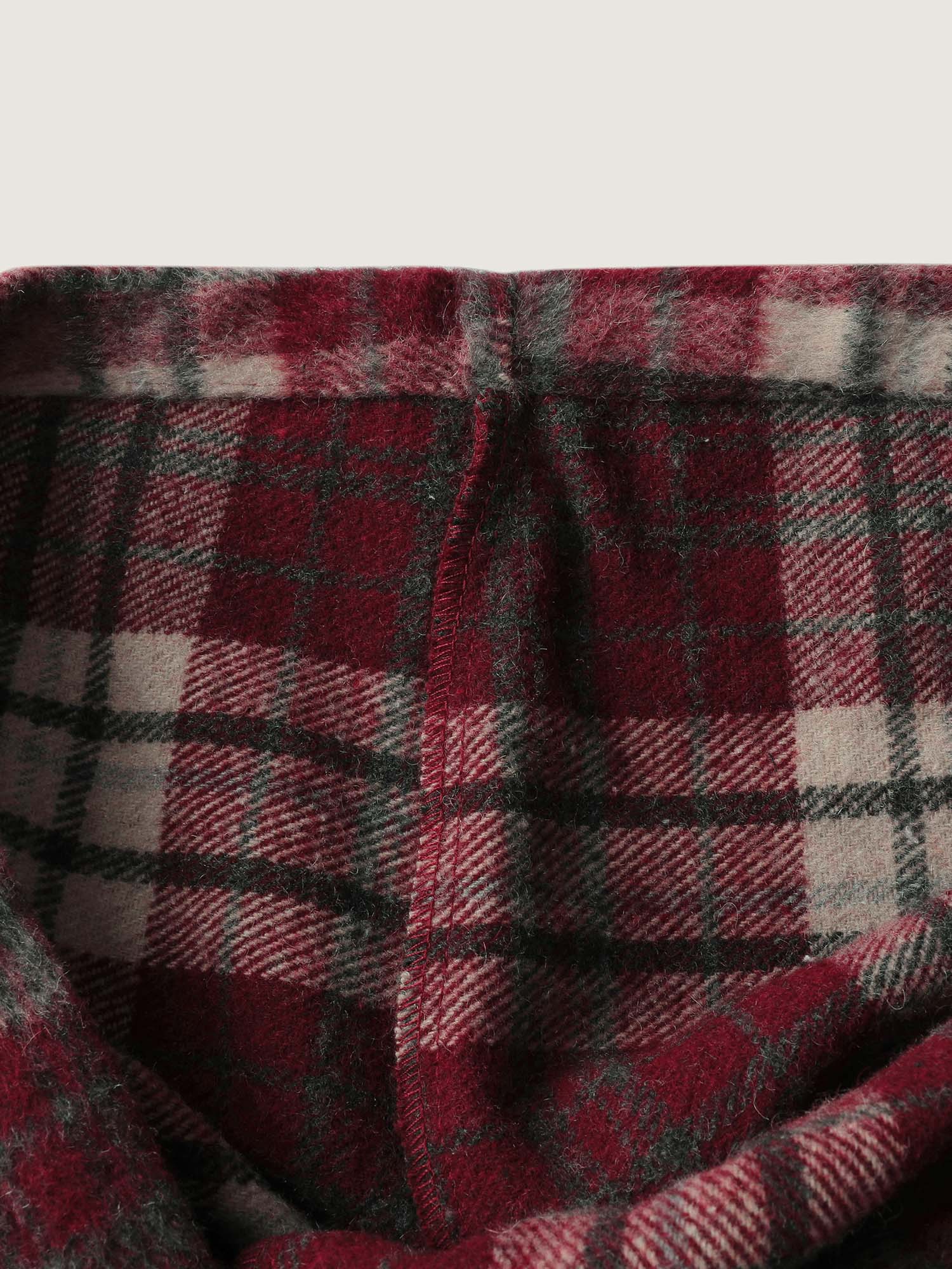 Plaid Fleece Hooded Button Coat