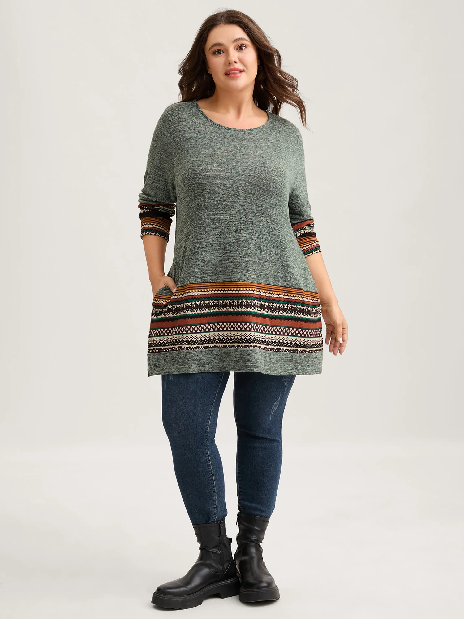 Tunic Boho Print Pocket T-shirt