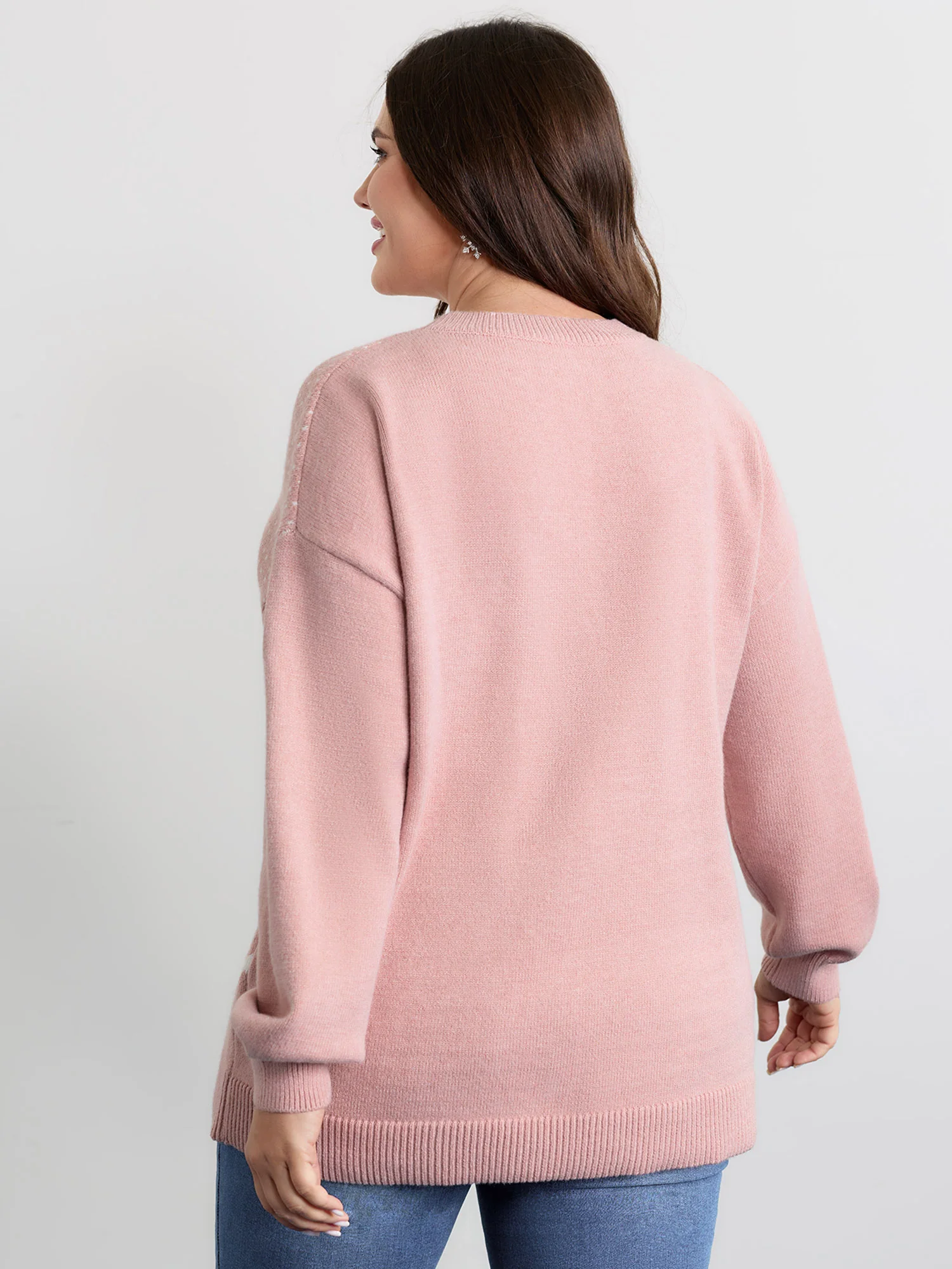 Holiday Pattern Drop Shoulder Pullover