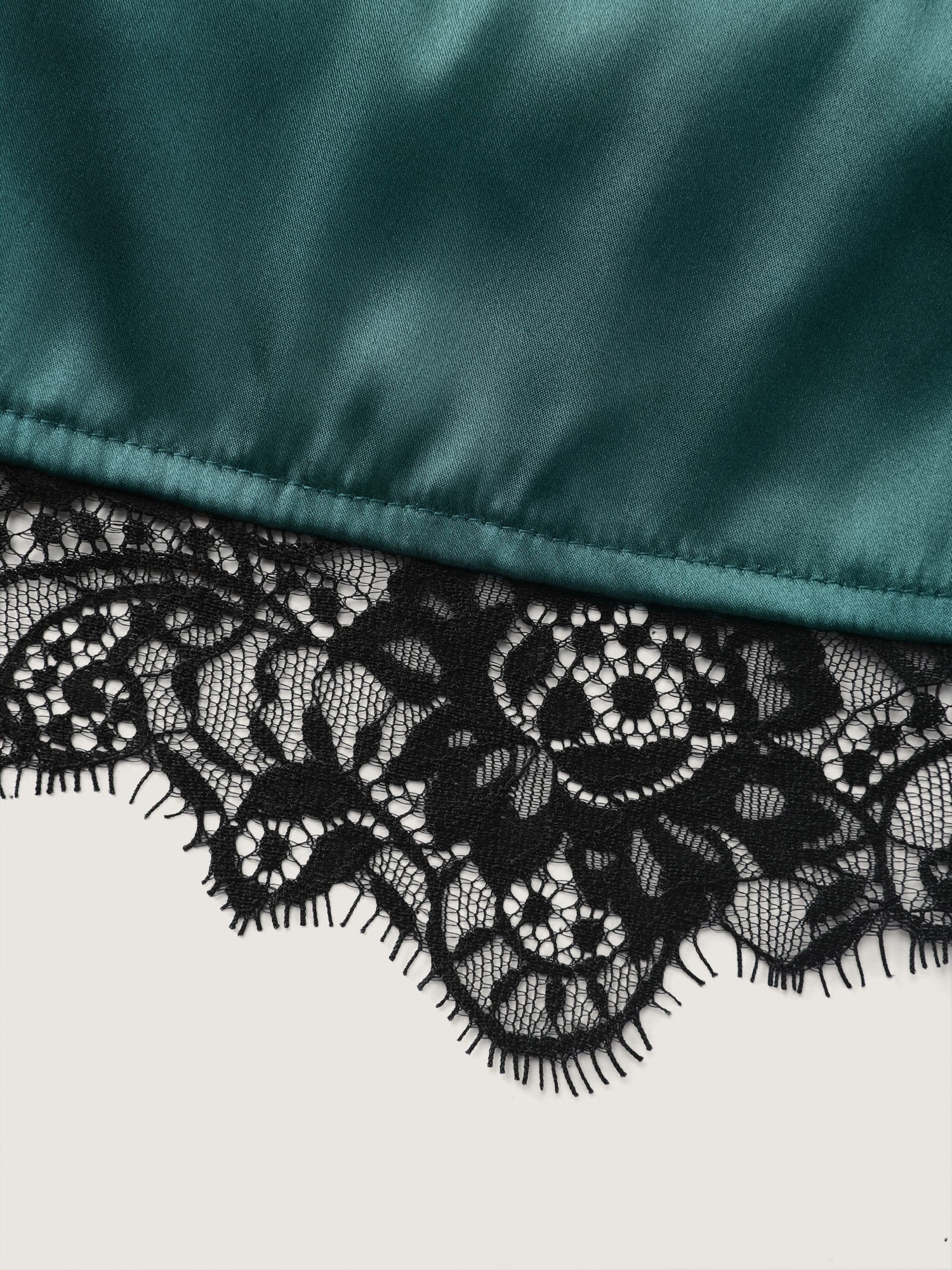 Satin Lace Trim Cut-Out Sleep Dress