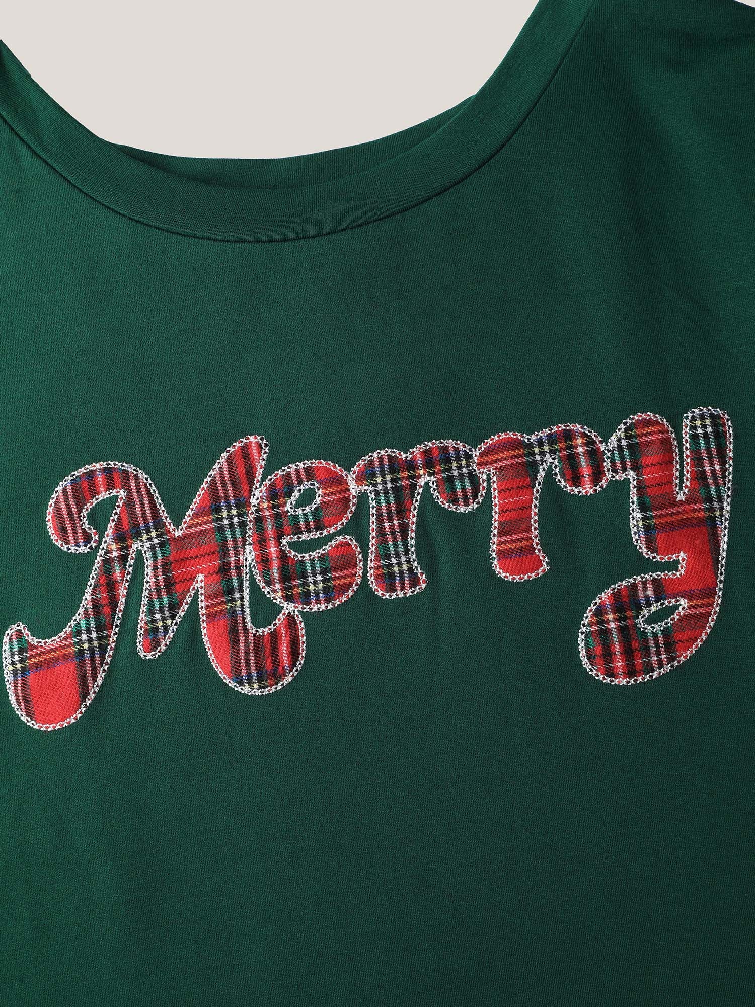 Merry Applique Embroidery Sweatshirt