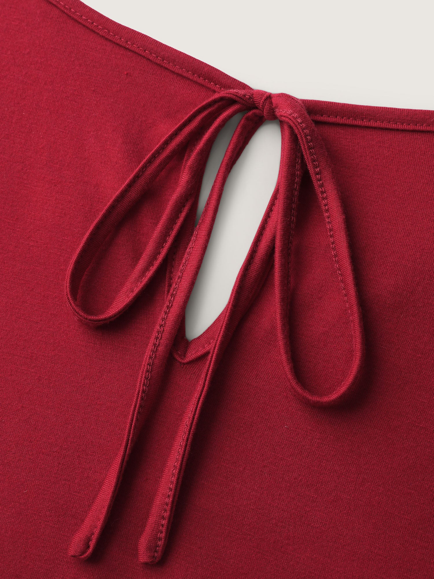 Holiday Embroidered Neckline Pleated Knit Top