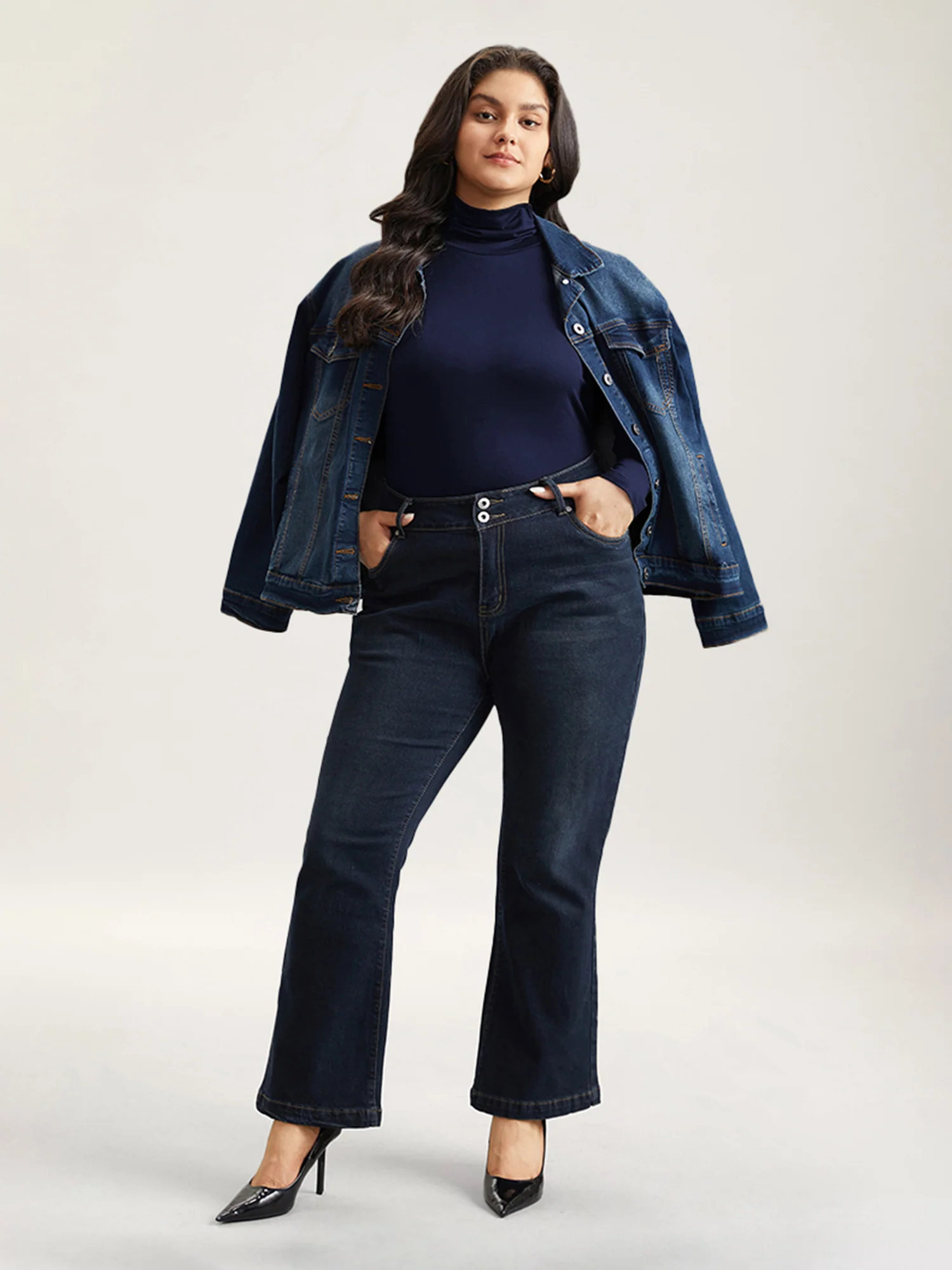 Supersoft Essentials Solid Funnel Neck Knit T-shirt