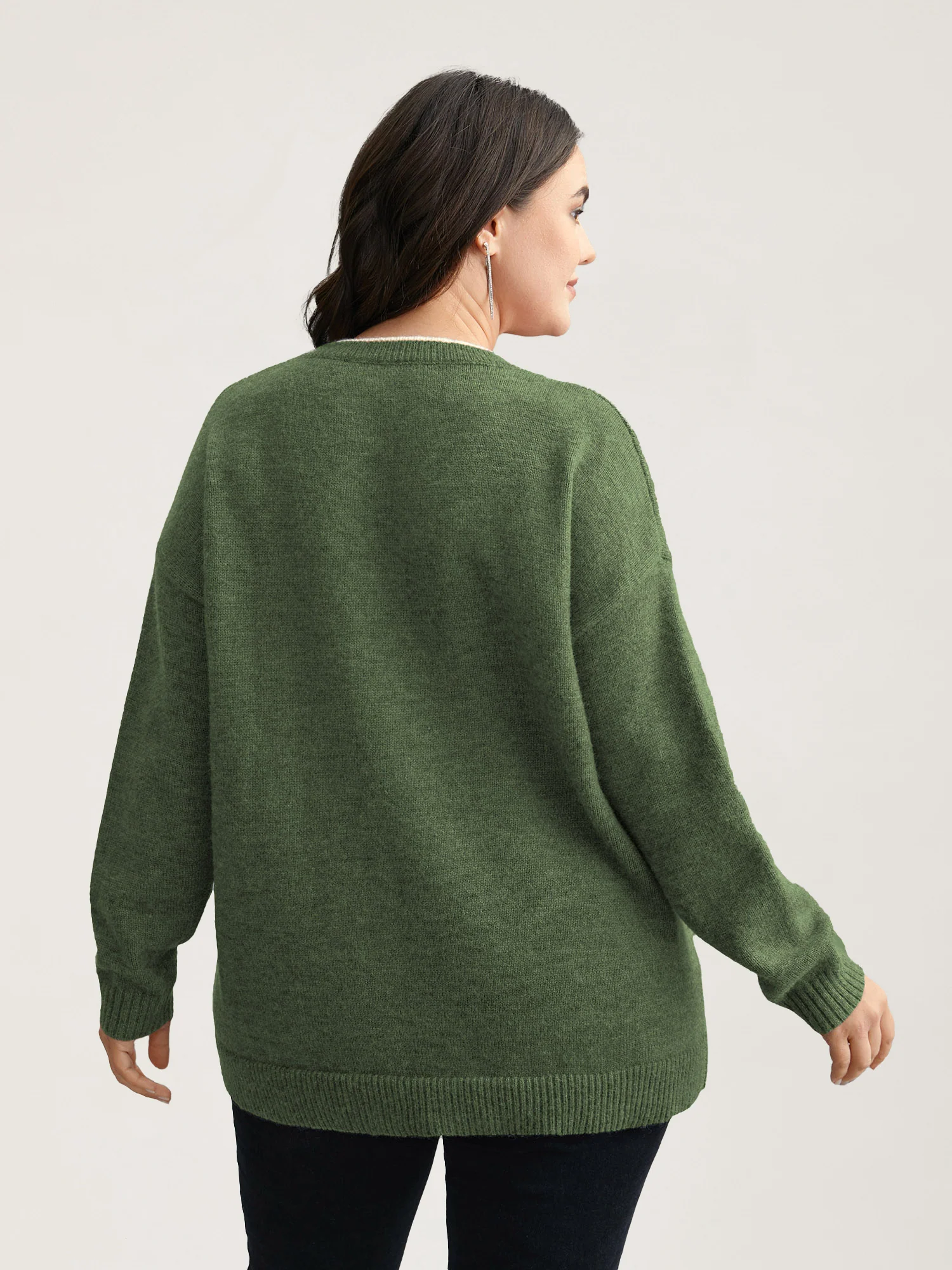 Floral Textured Crew Neck Pullover