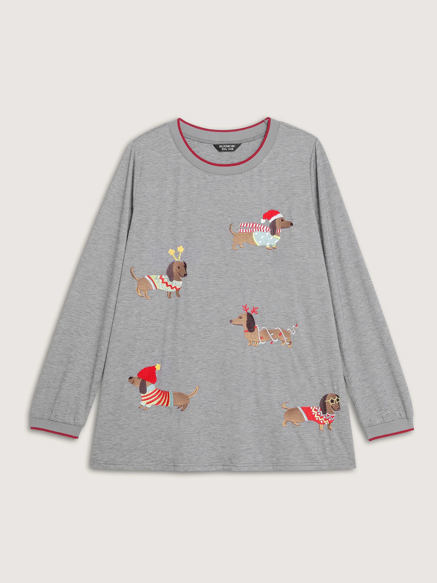 Supersoft Puppy Embroidery Contrast T-Shirt