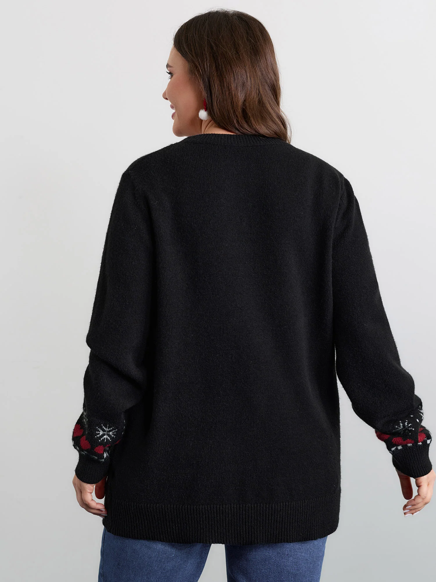 Holiday Puppy Applique Jacquard Pullover