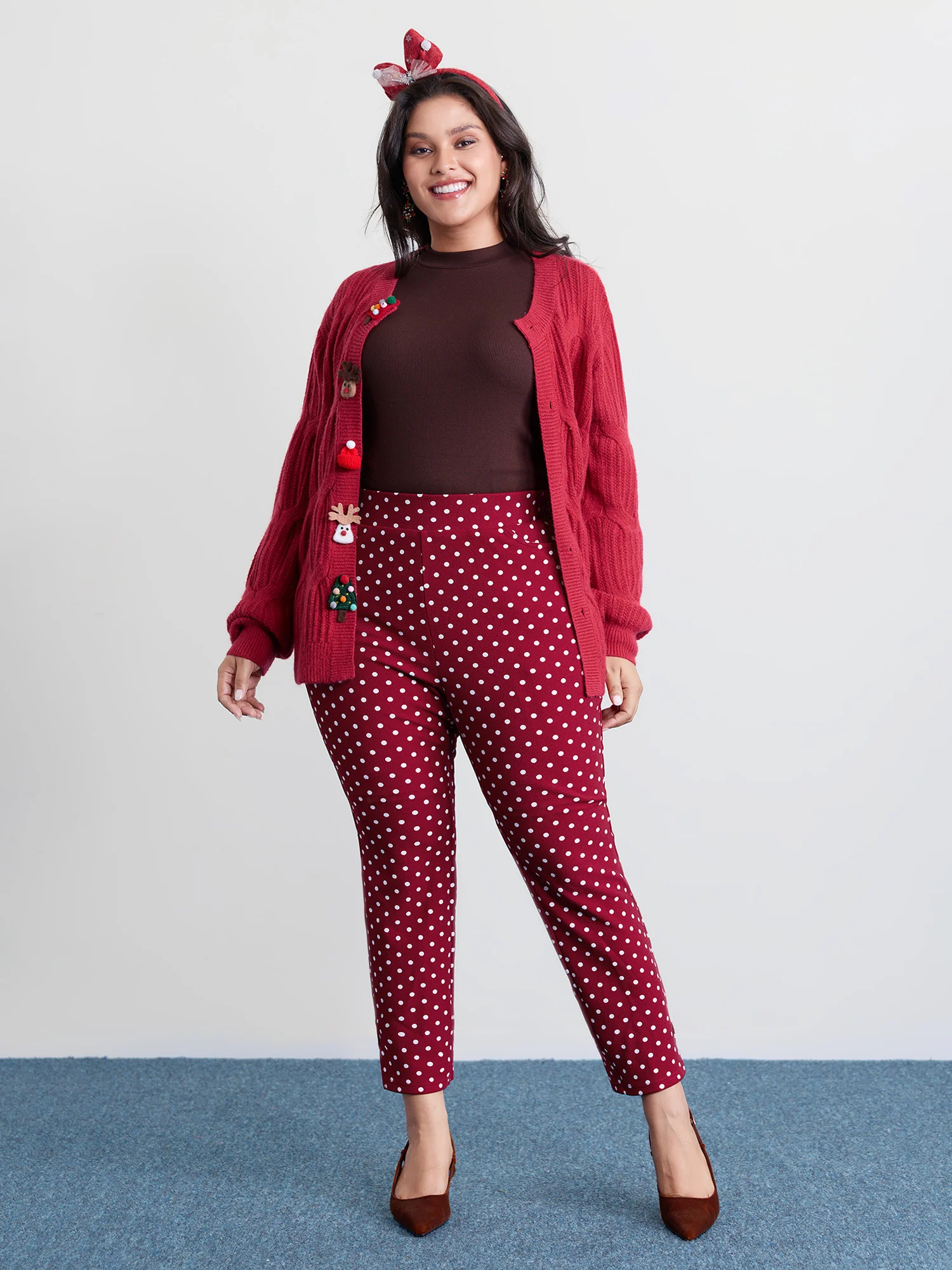 Polka Dots Skinny-Fit Pants