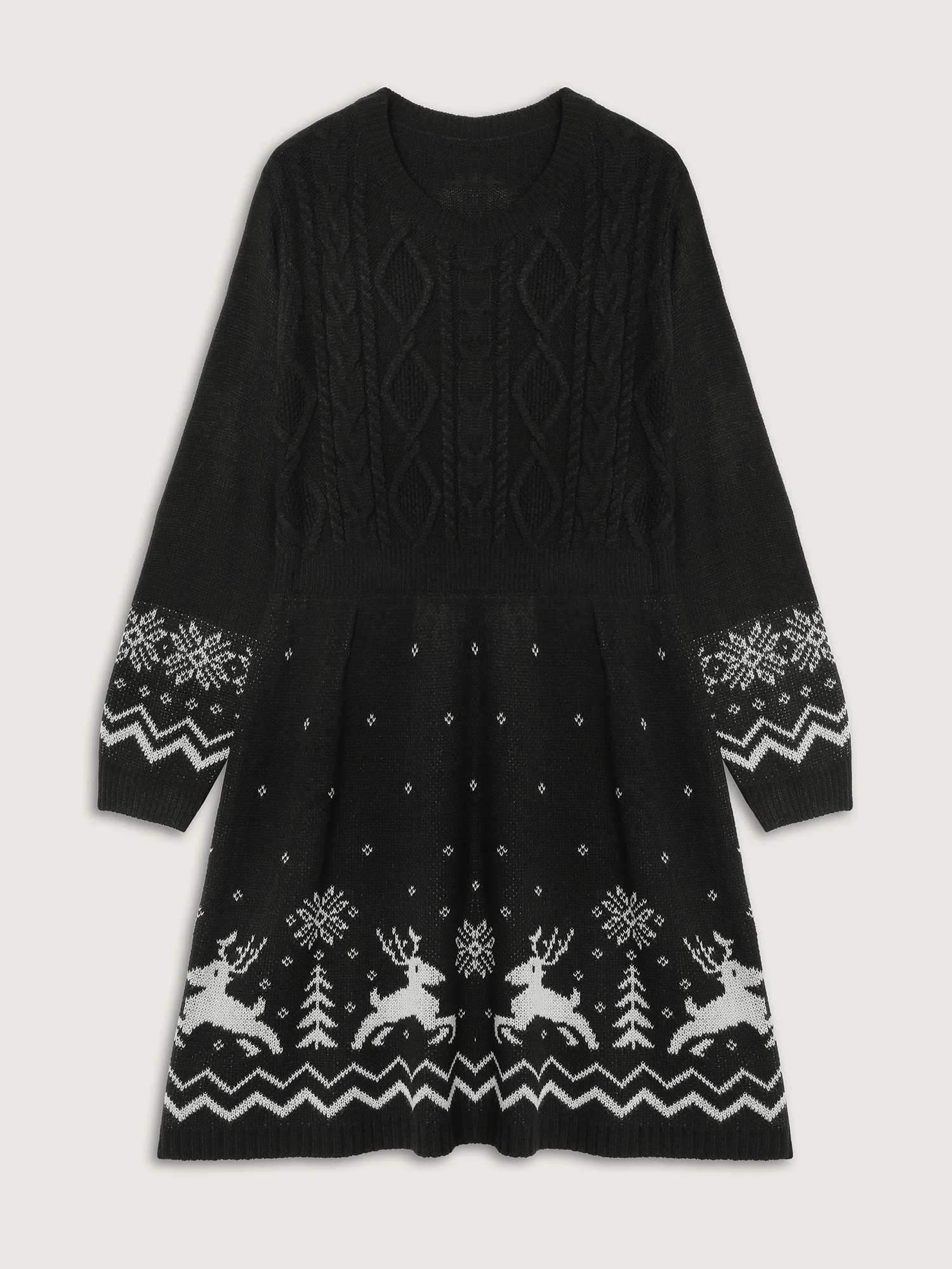Christmas Textured Pattern Midi Sweater Dress
