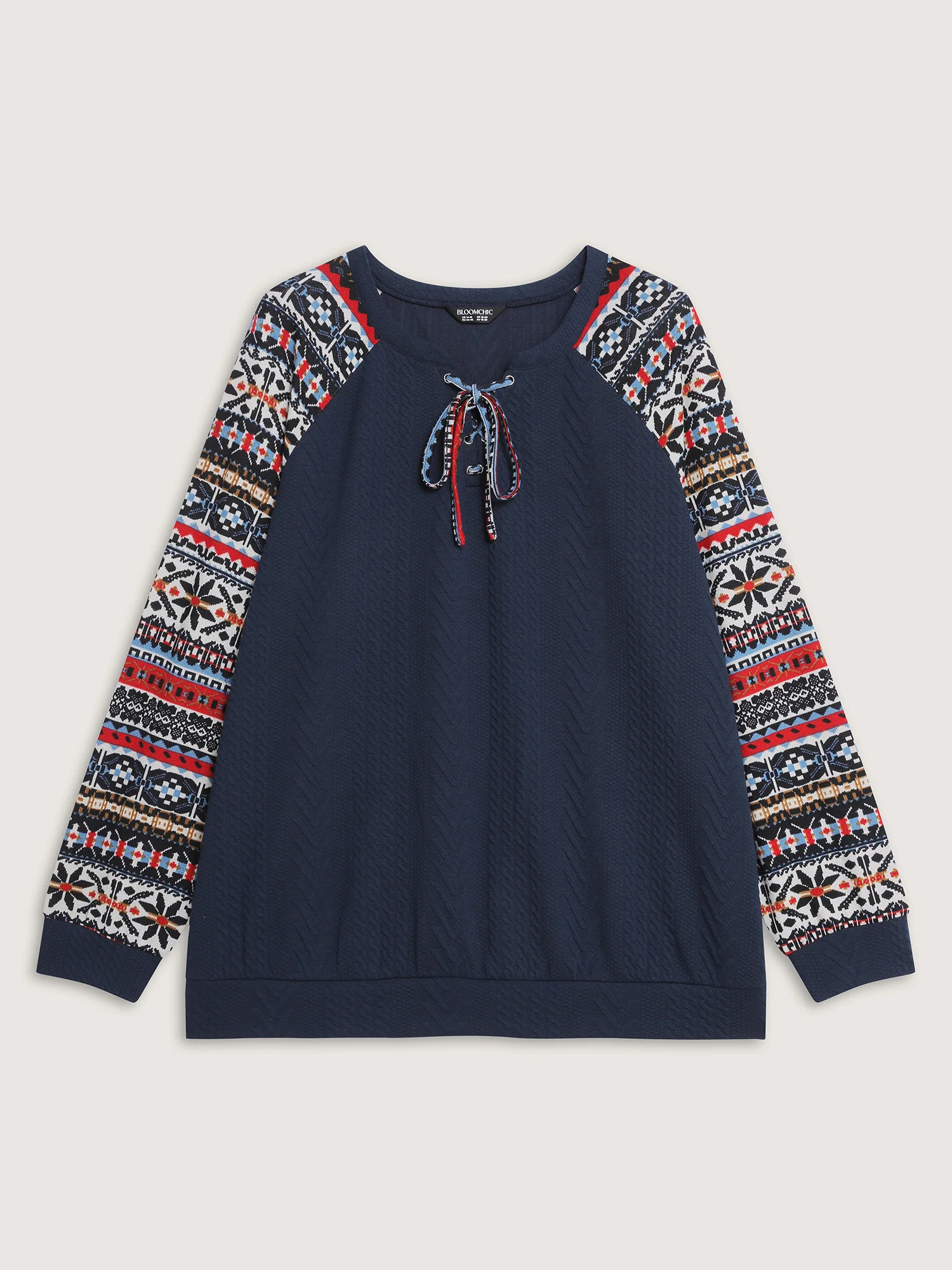 Color Contrast Stripes Raglan Sleeve Sweatshirt