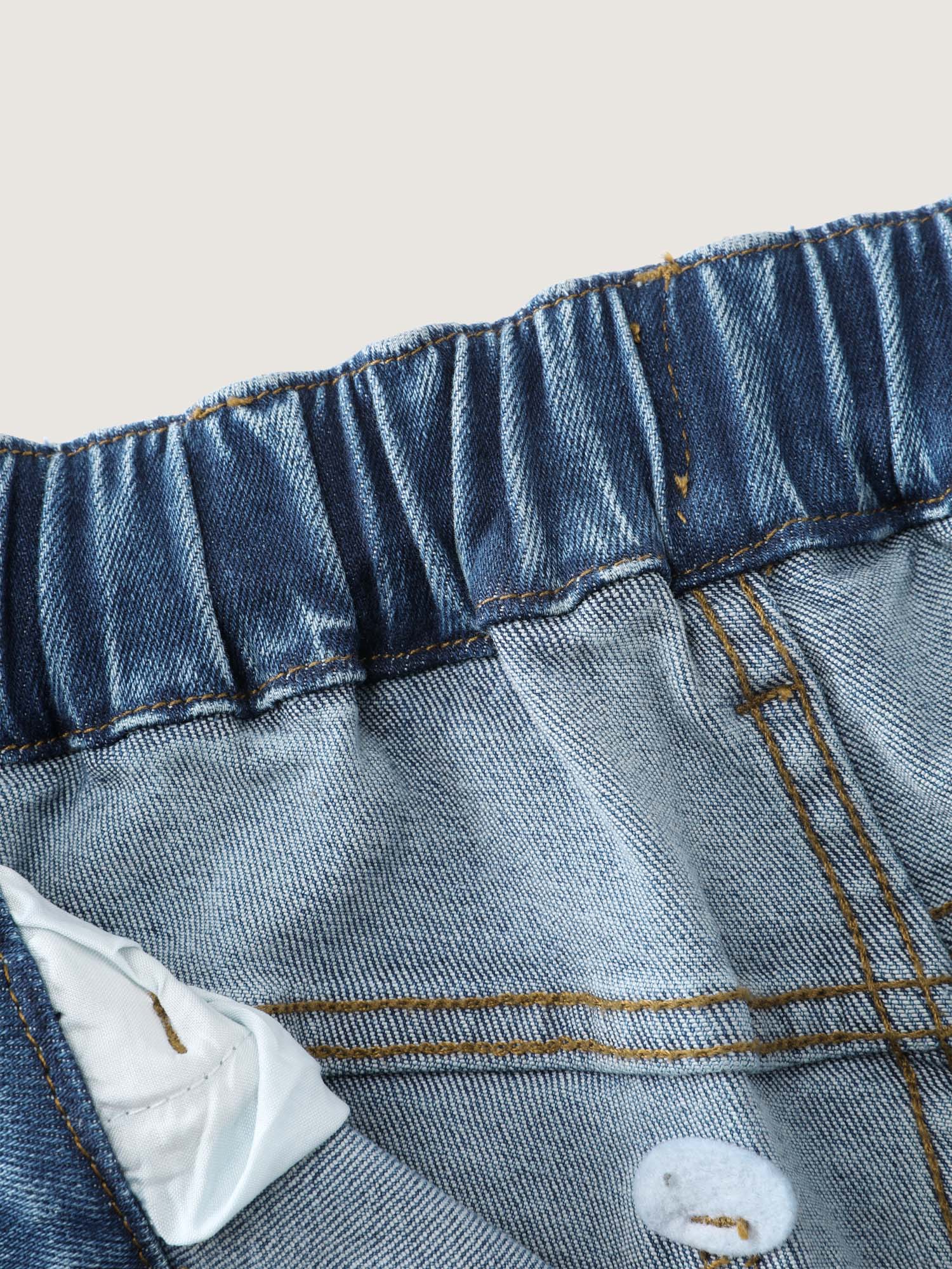 Stretchy Back Waistband Wide-Leg Jeans