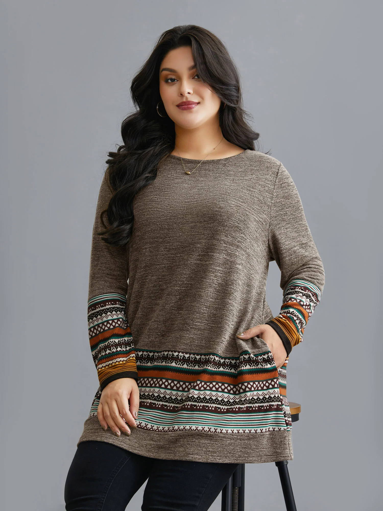 Tunic Boho Print Pocket T-shirt