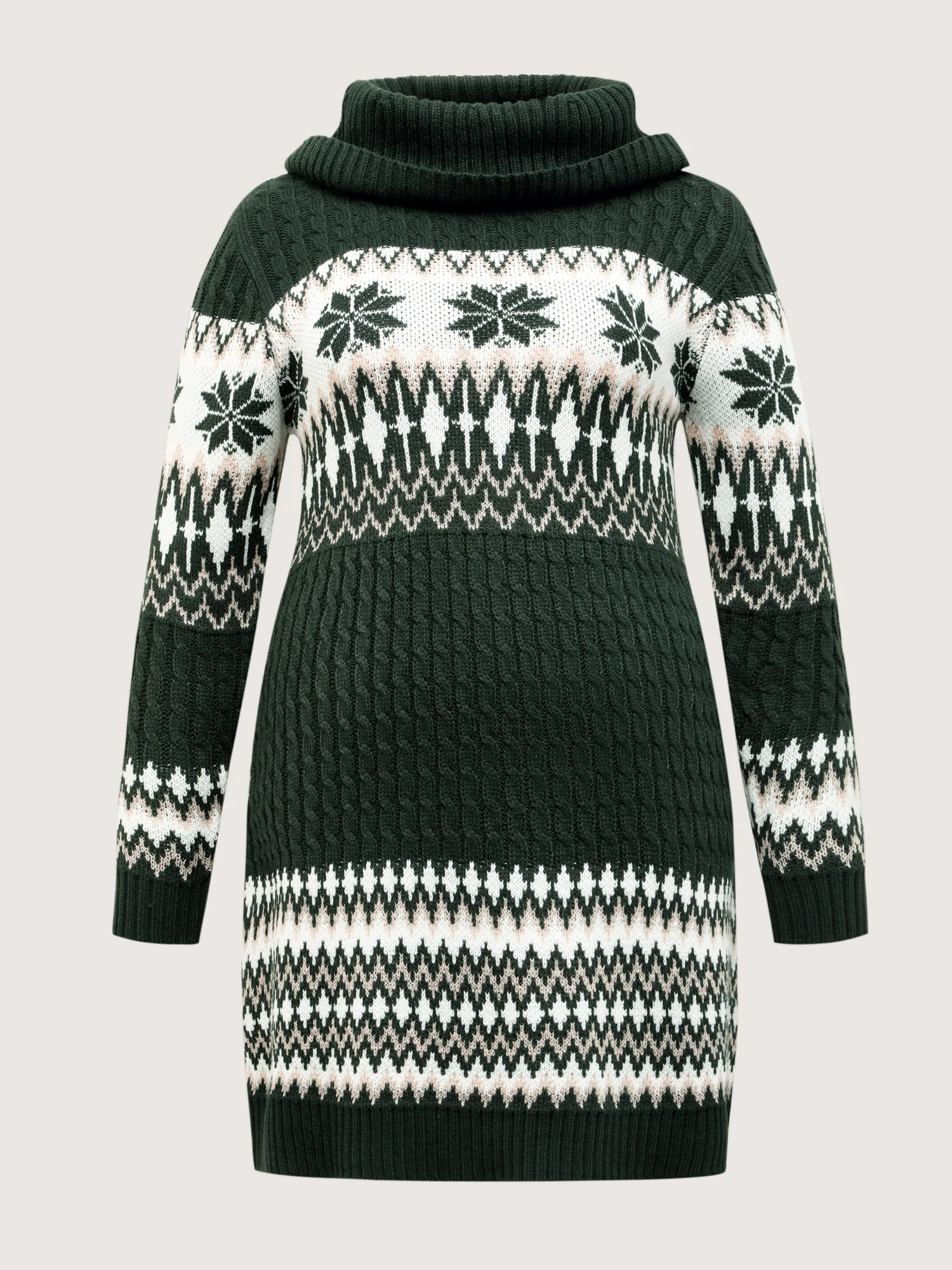 Holiday Textured Turtleneck Sweater Dress