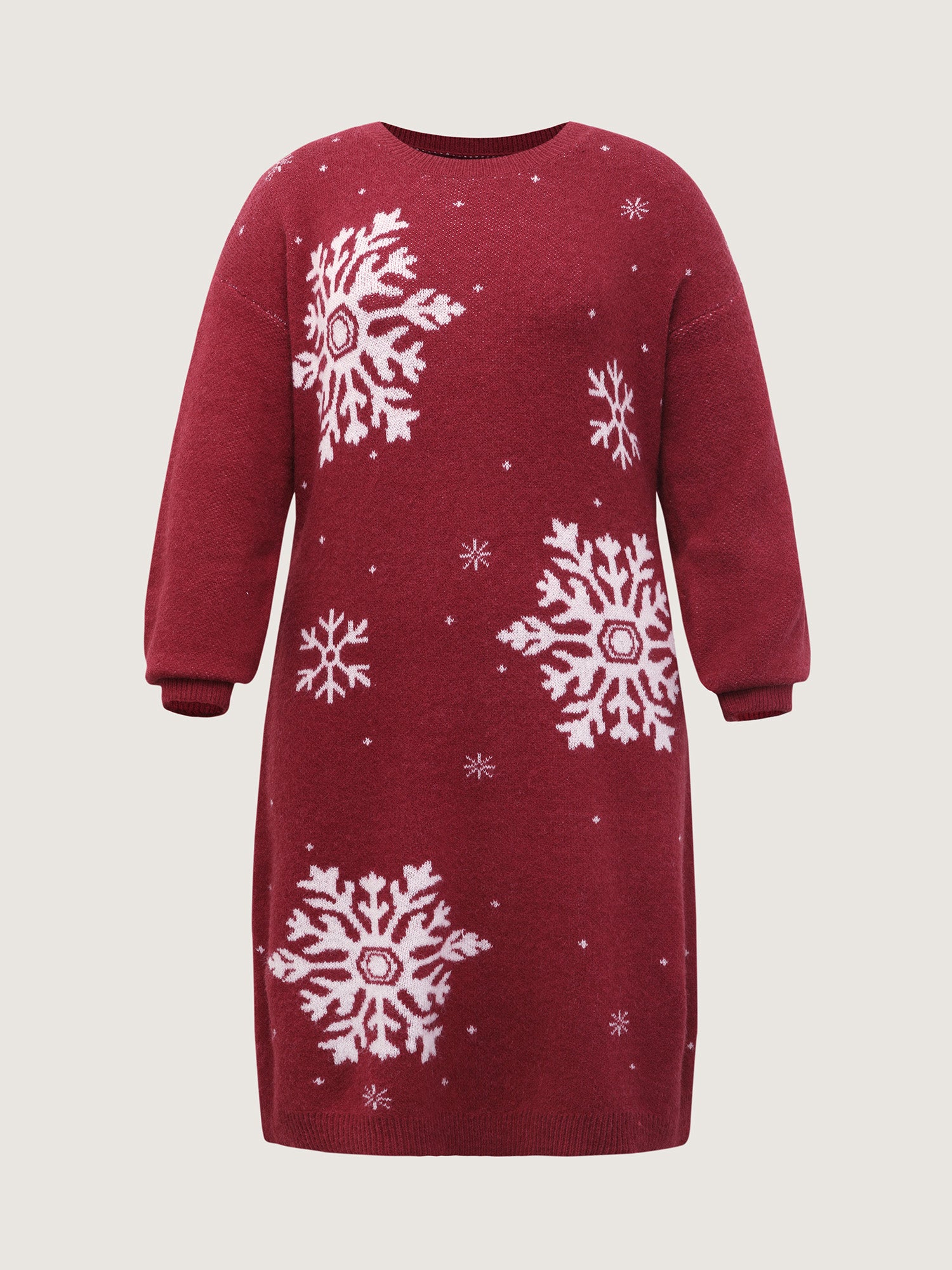 Snowflake Pattern Drop Shoulder Sweater Dress | Cozy Winter Essential ❄️