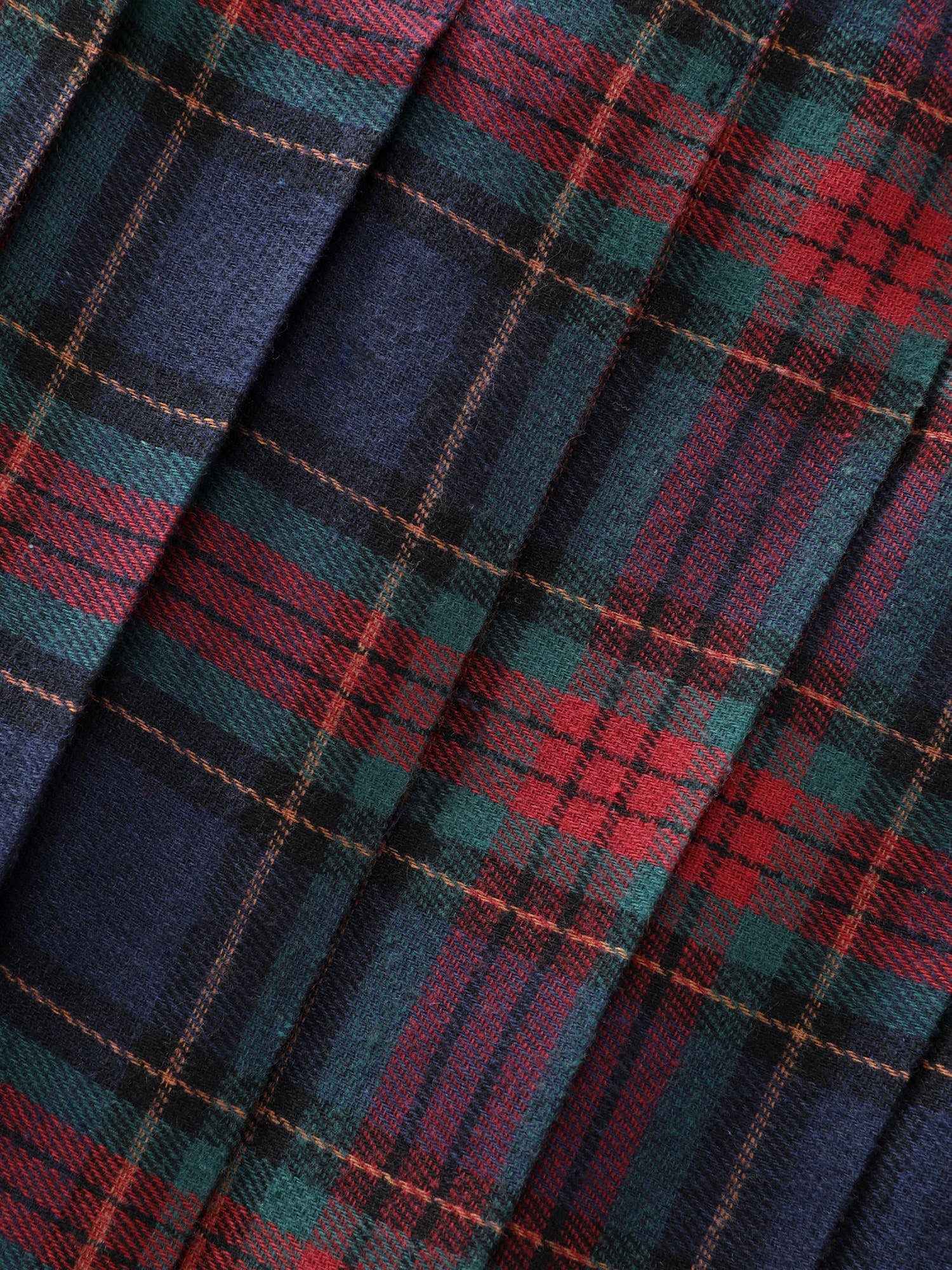 Plaid Waffle Color Contrast Midi Dress