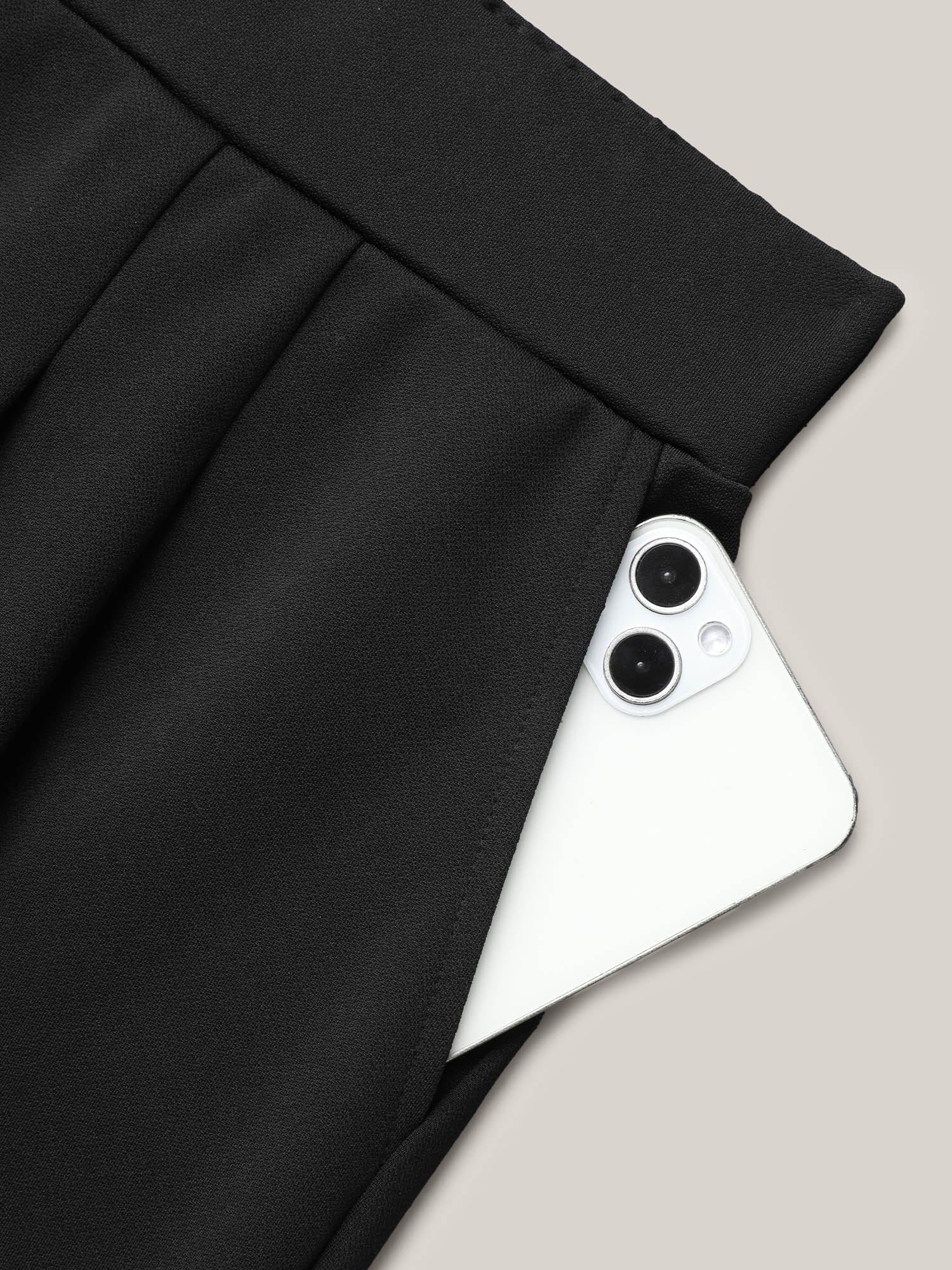 Stretchy-Waist Straight Leg Pants