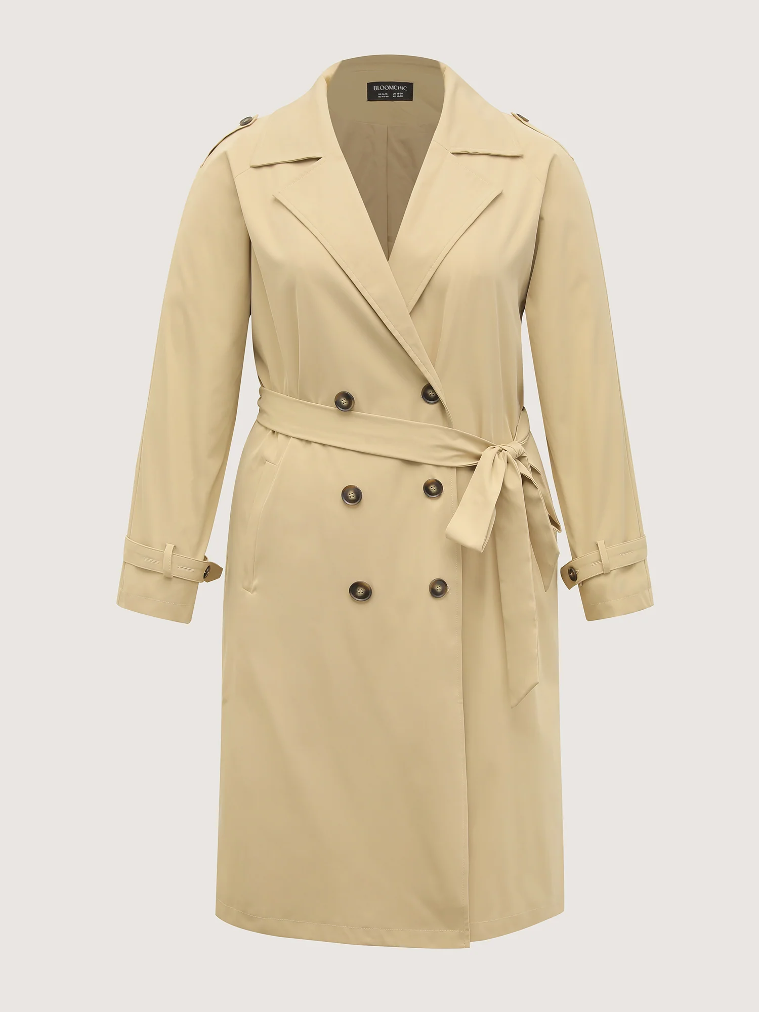 Adjustable Tab Sleeve Lined Trench Coat