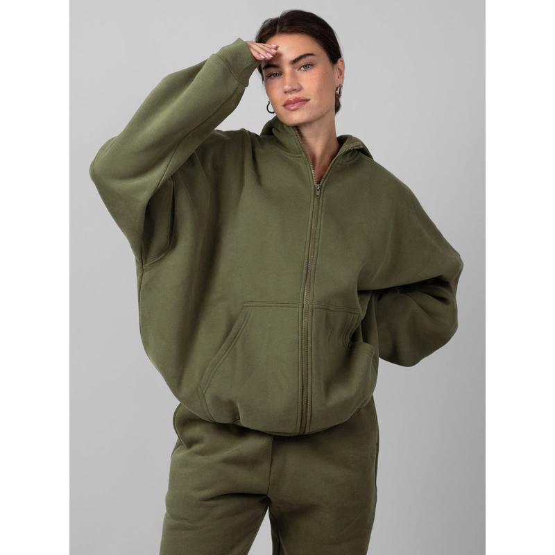 ​​Oversized Zip-Front Hoodie​