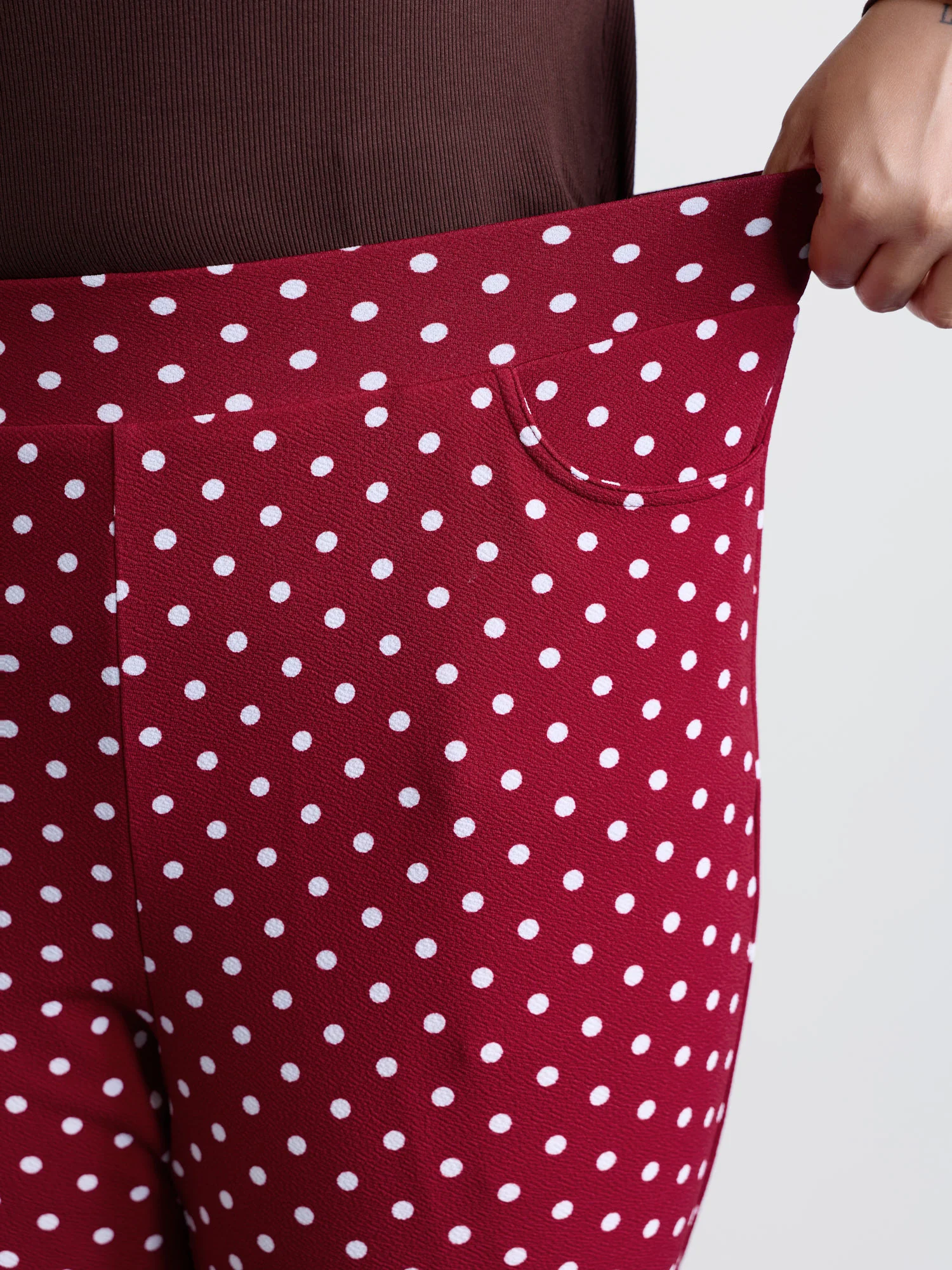 Polka Dots Skinny-Fit Pants