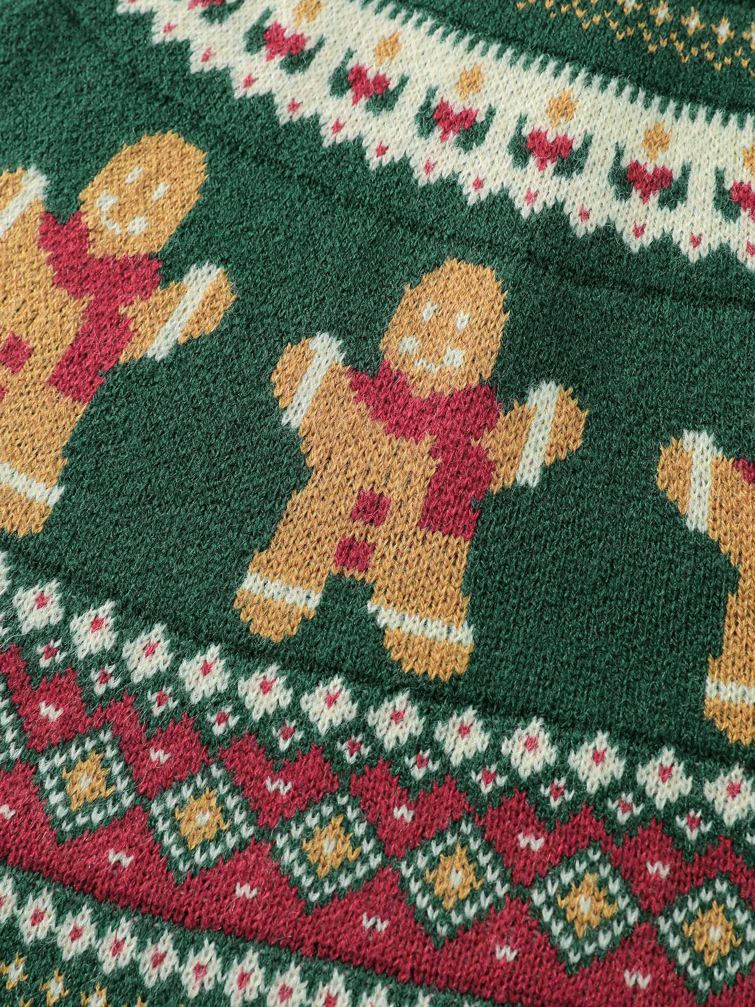 Gingerbread Fair-Isle Contrast Pullover
