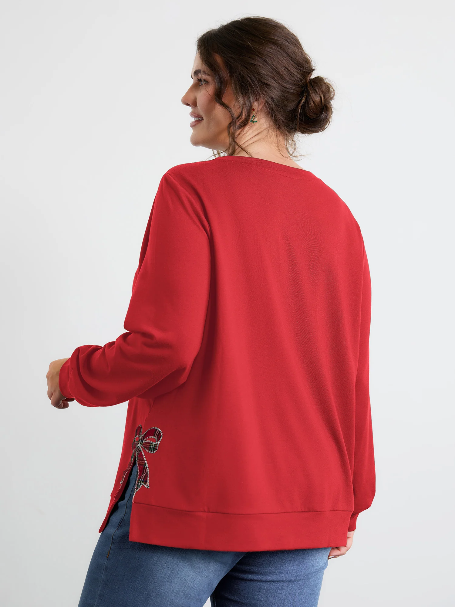 Merry Applique Embroidery Sweatshirt