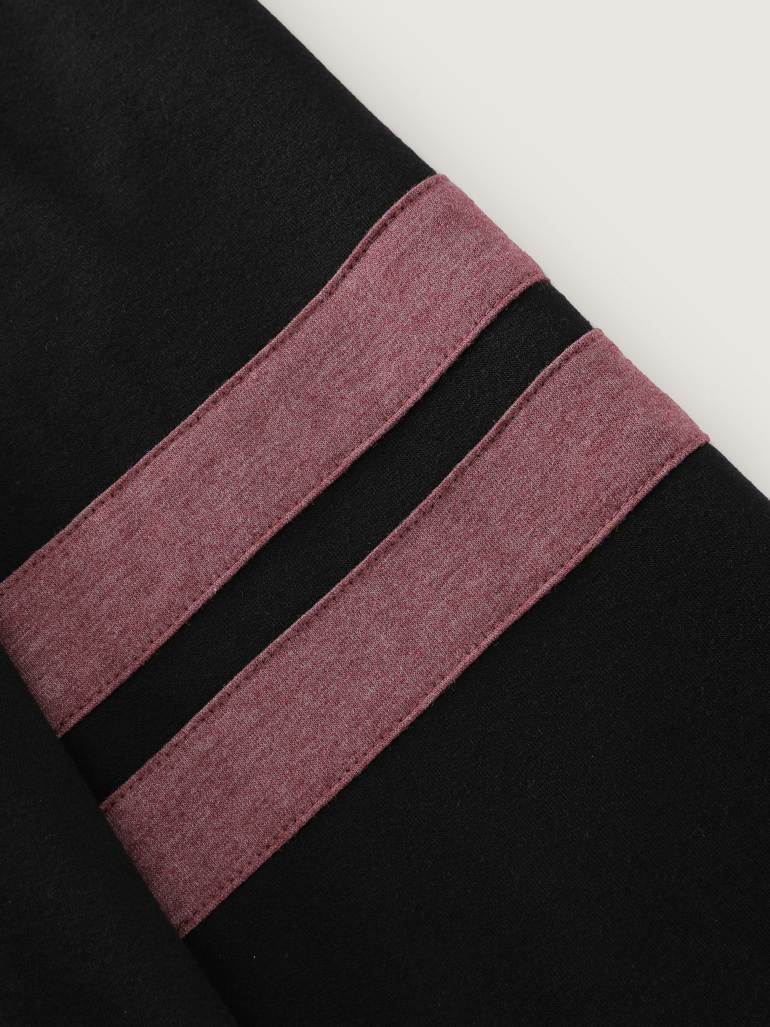 Stripe Color Contrast High Neck Sweatshirt