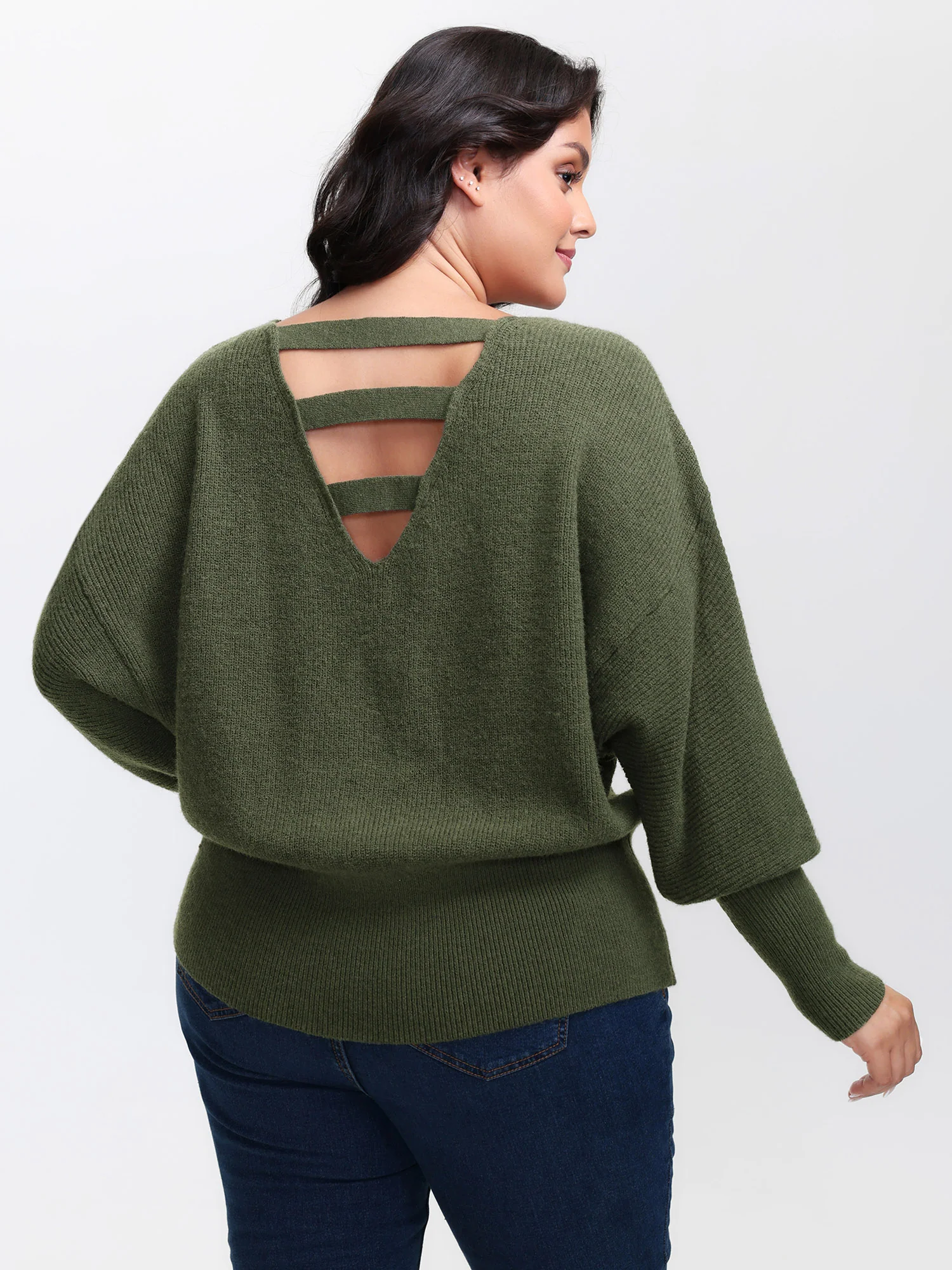 Backless Cut-Out Cropped Pullover