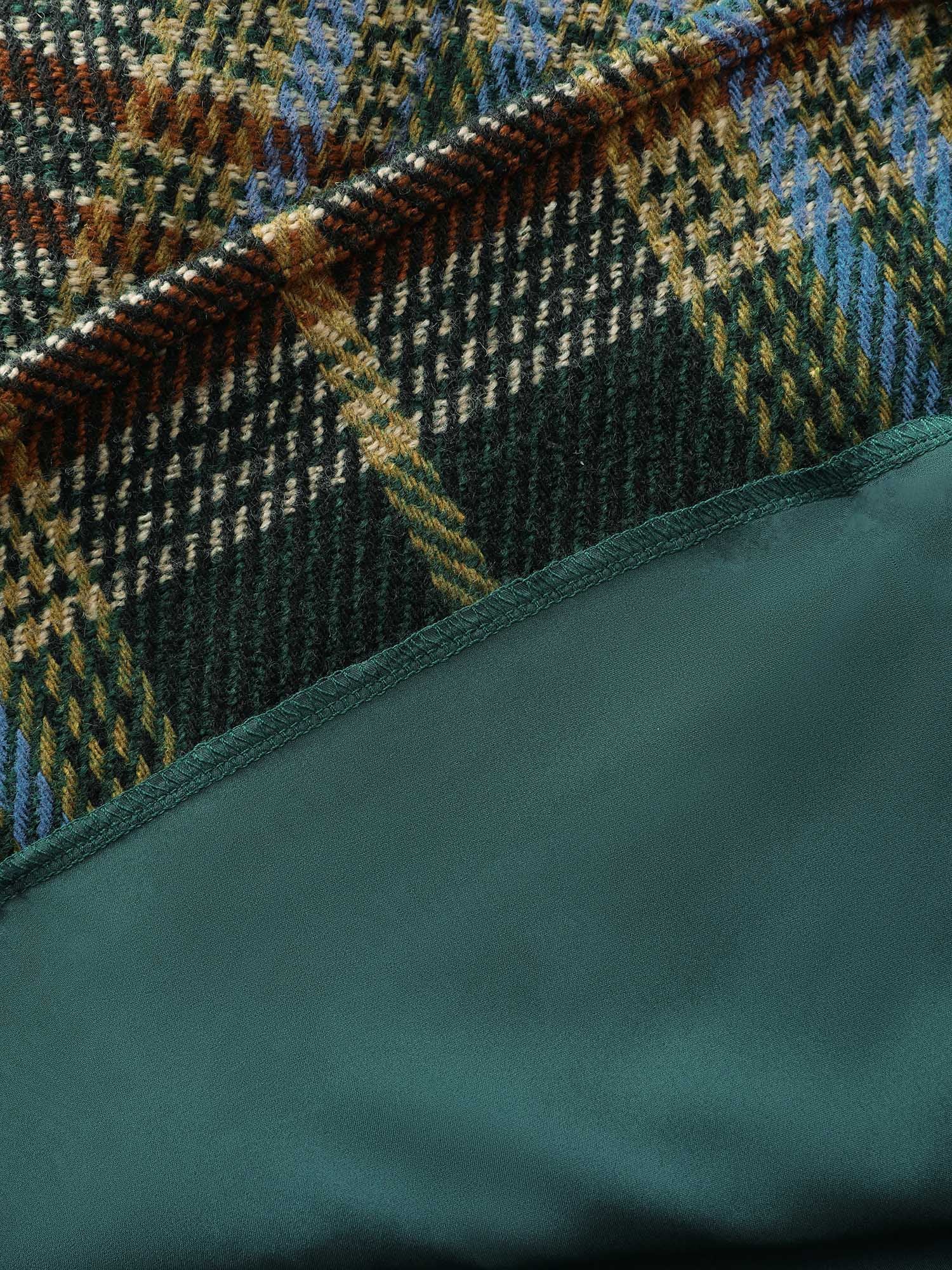 Plaid Pattern Slant Pockets Knee Dress