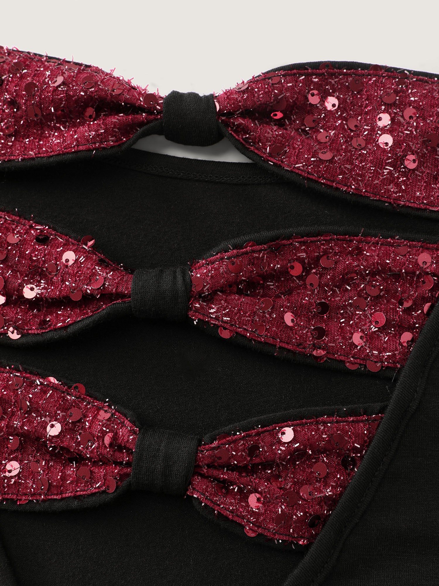 Stretchy Sequin Backless Shirred Cuff T-Shirt