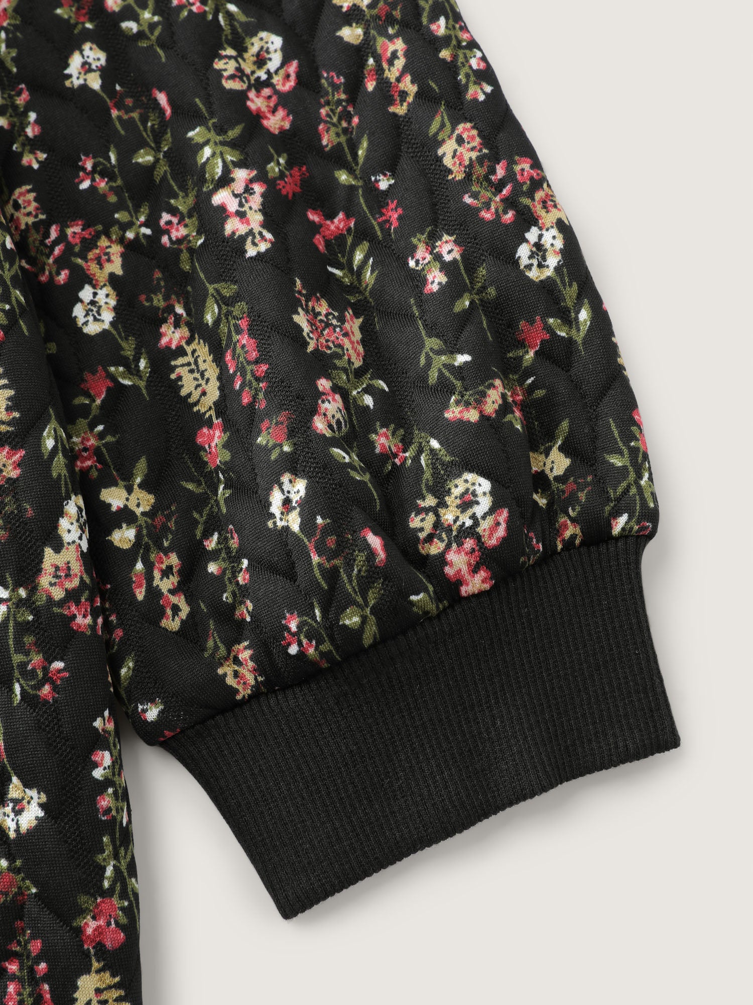 Floral Textured Round Neck Sweatshirt