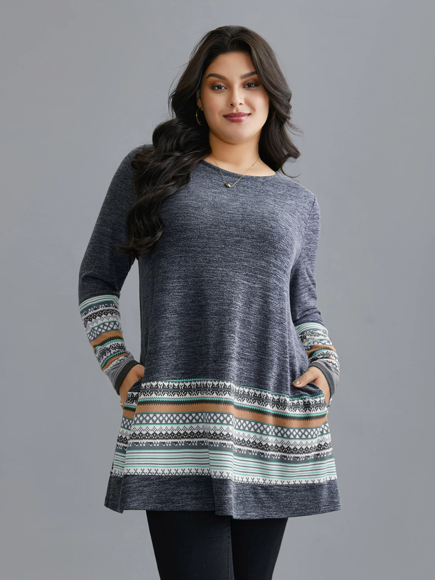 Tunic Boho Print Pocket T-shirt