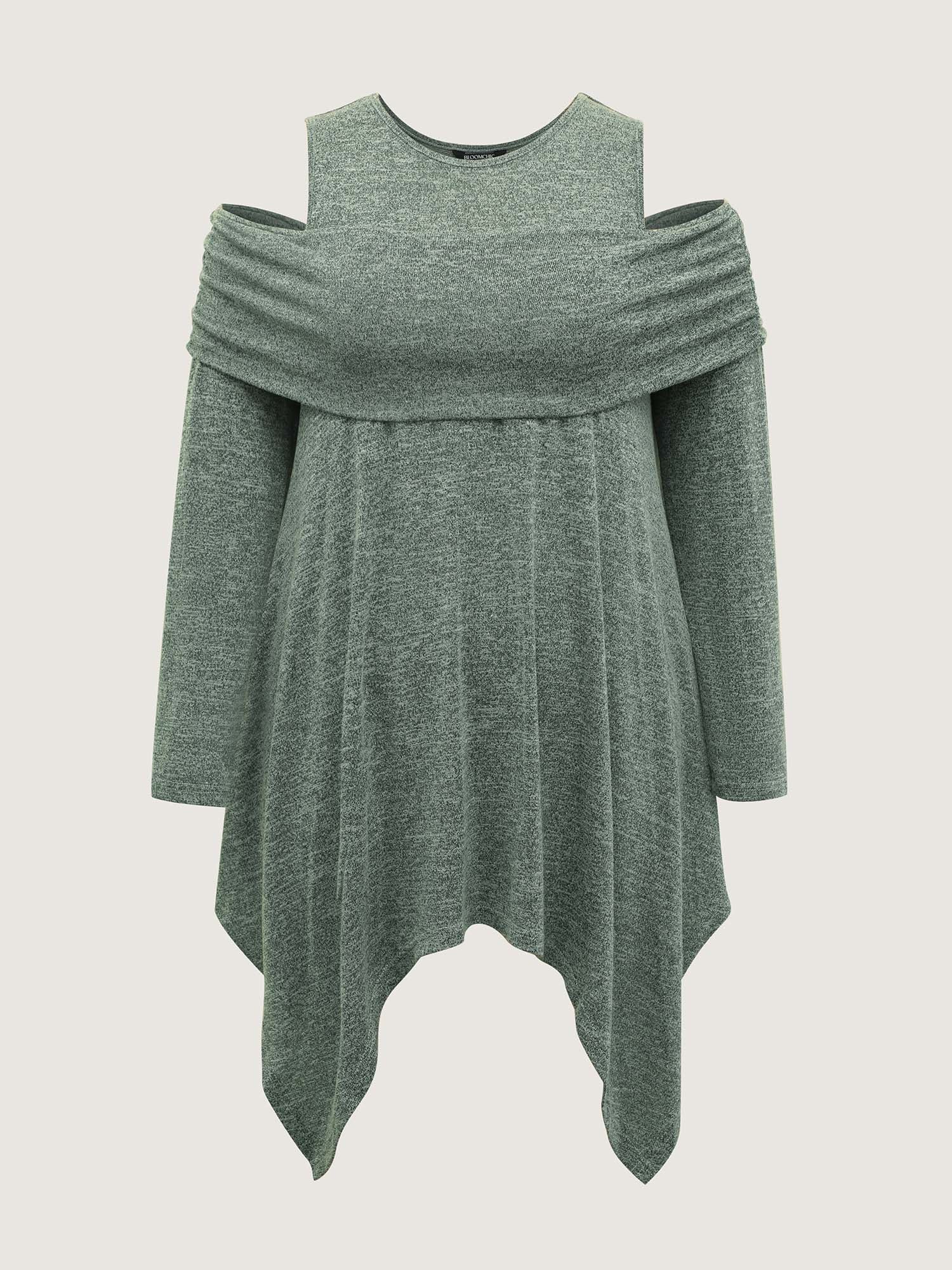 Off-Shoulder Pleated Asymmetrical Hem Top