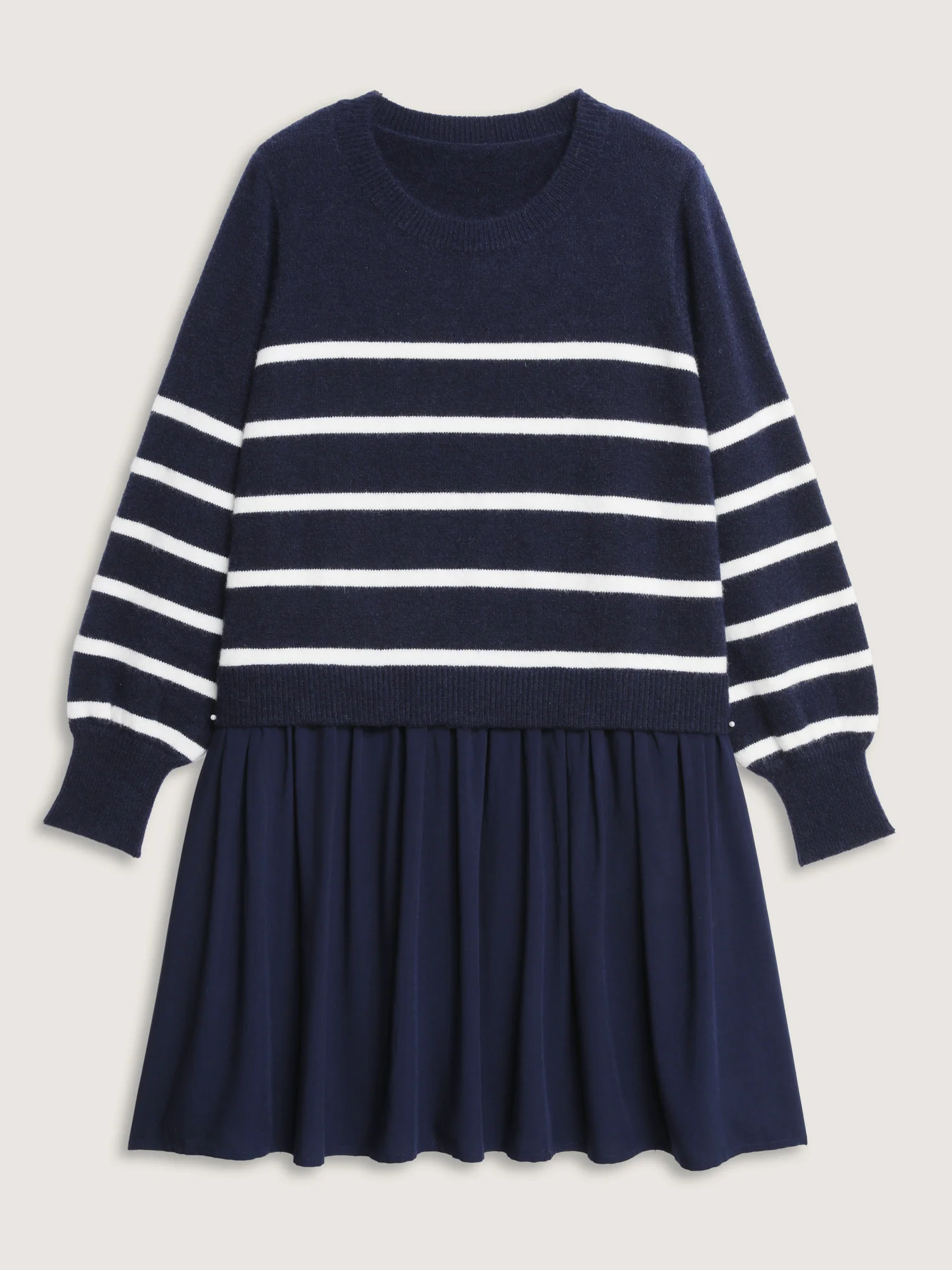 Supersoft Color Contrast Stripe Sweater Dress