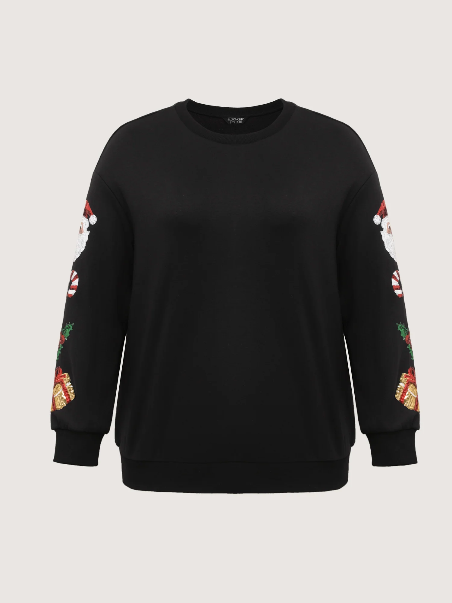 Holiday Sequin Embroidery Relaxed-Fit Sweatshirt