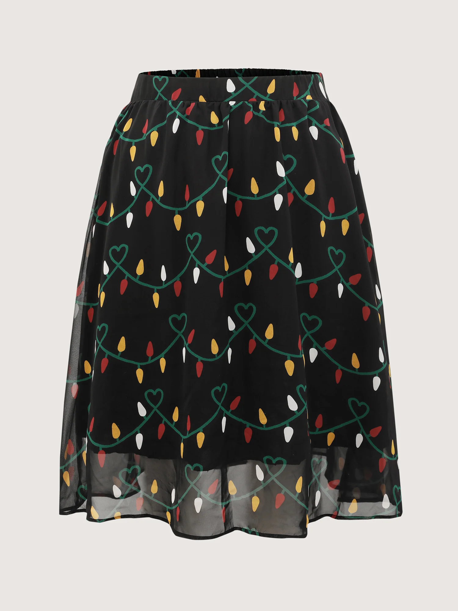 Tweed Fairy Lights Pockets Midi Skirt