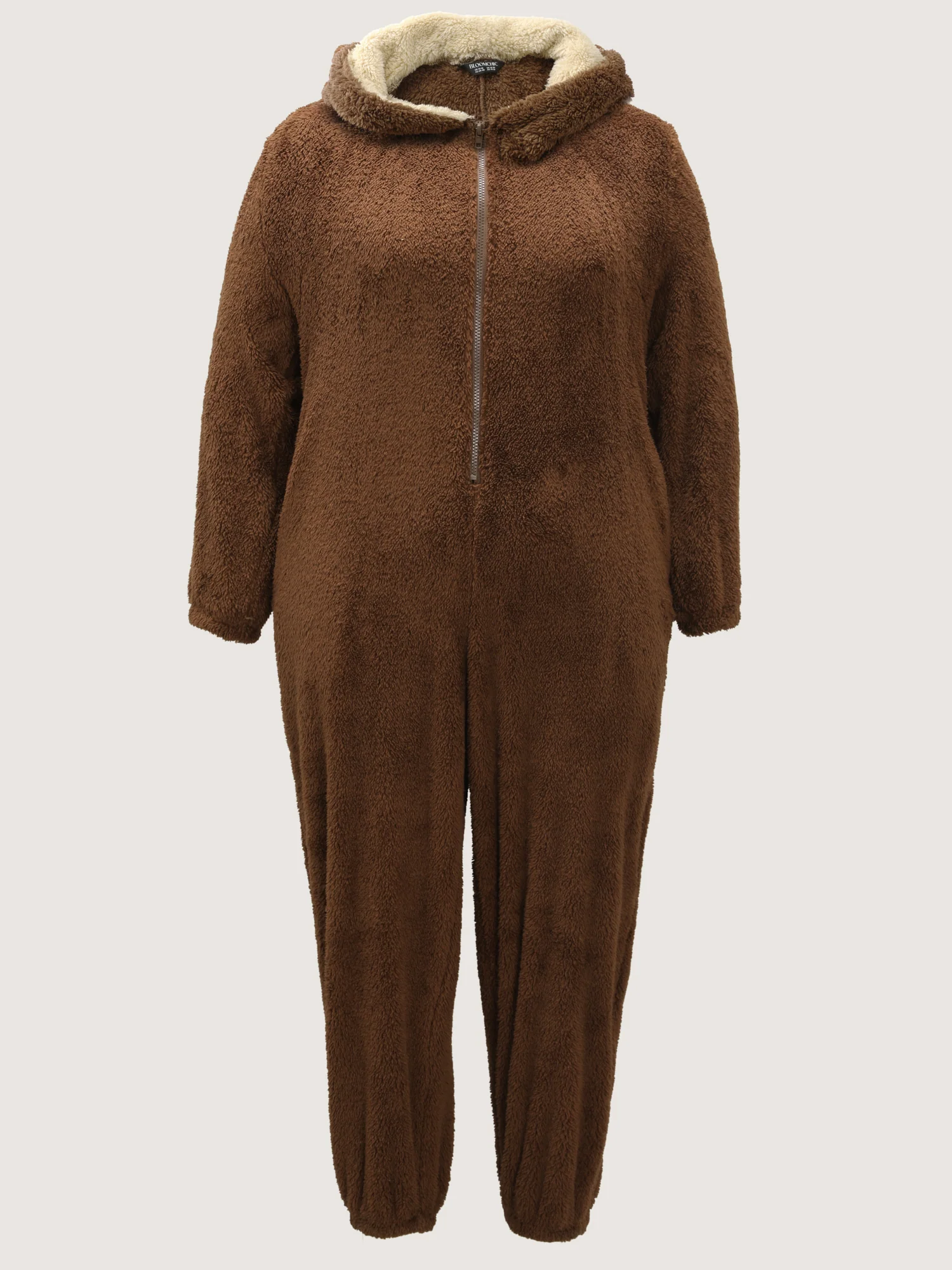 Supersoft Fluffy Reindeer Hoodie Sleep Jumpsuit