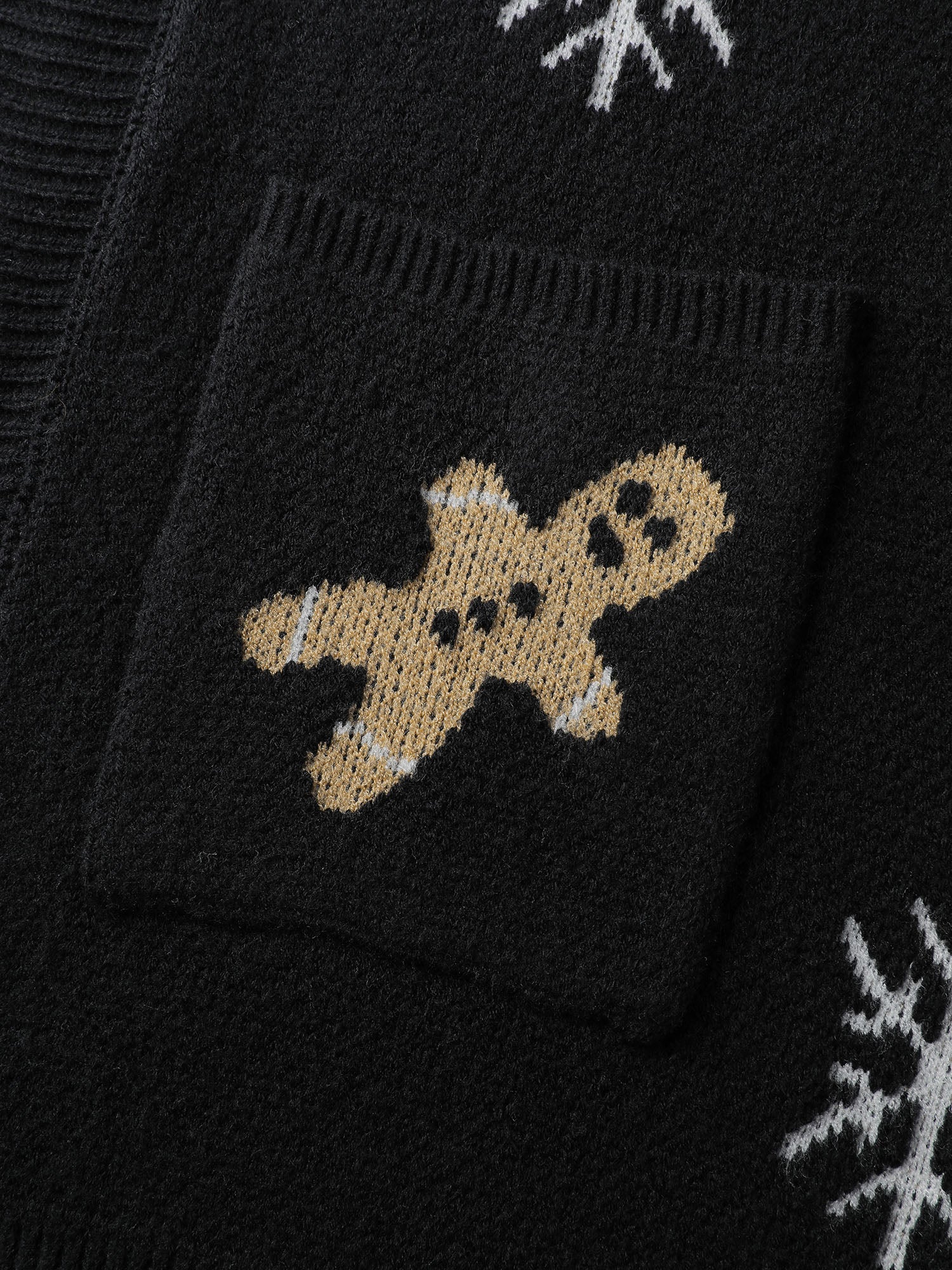 Gingerbread Holiday Jacquard Pockets Cardigan