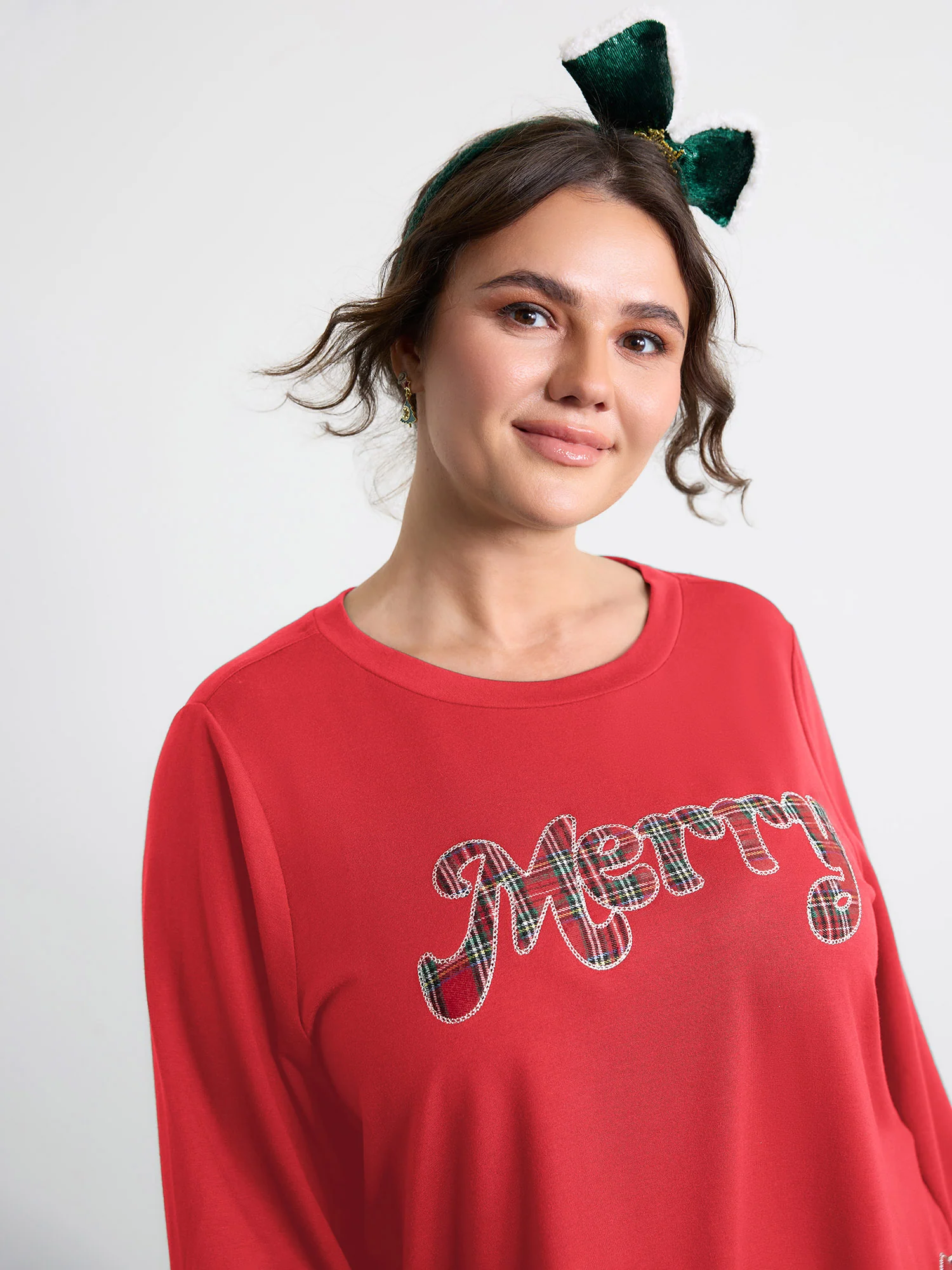 Merry Applique Embroidery Sweatshirt