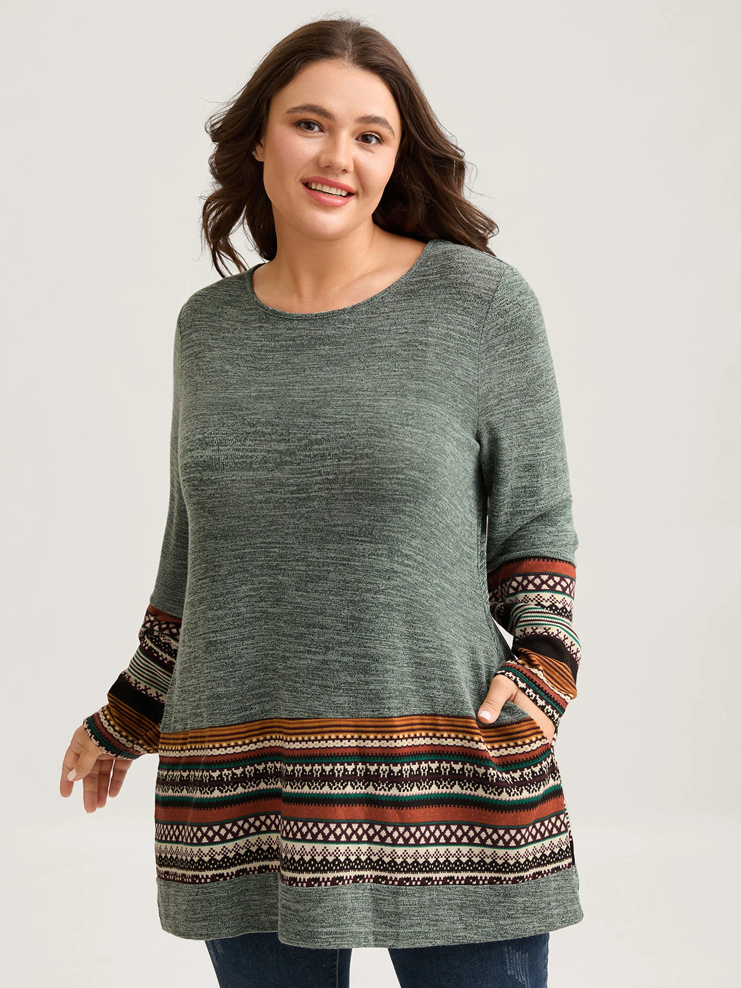 Tunic Boho Print Pocket T-shirt