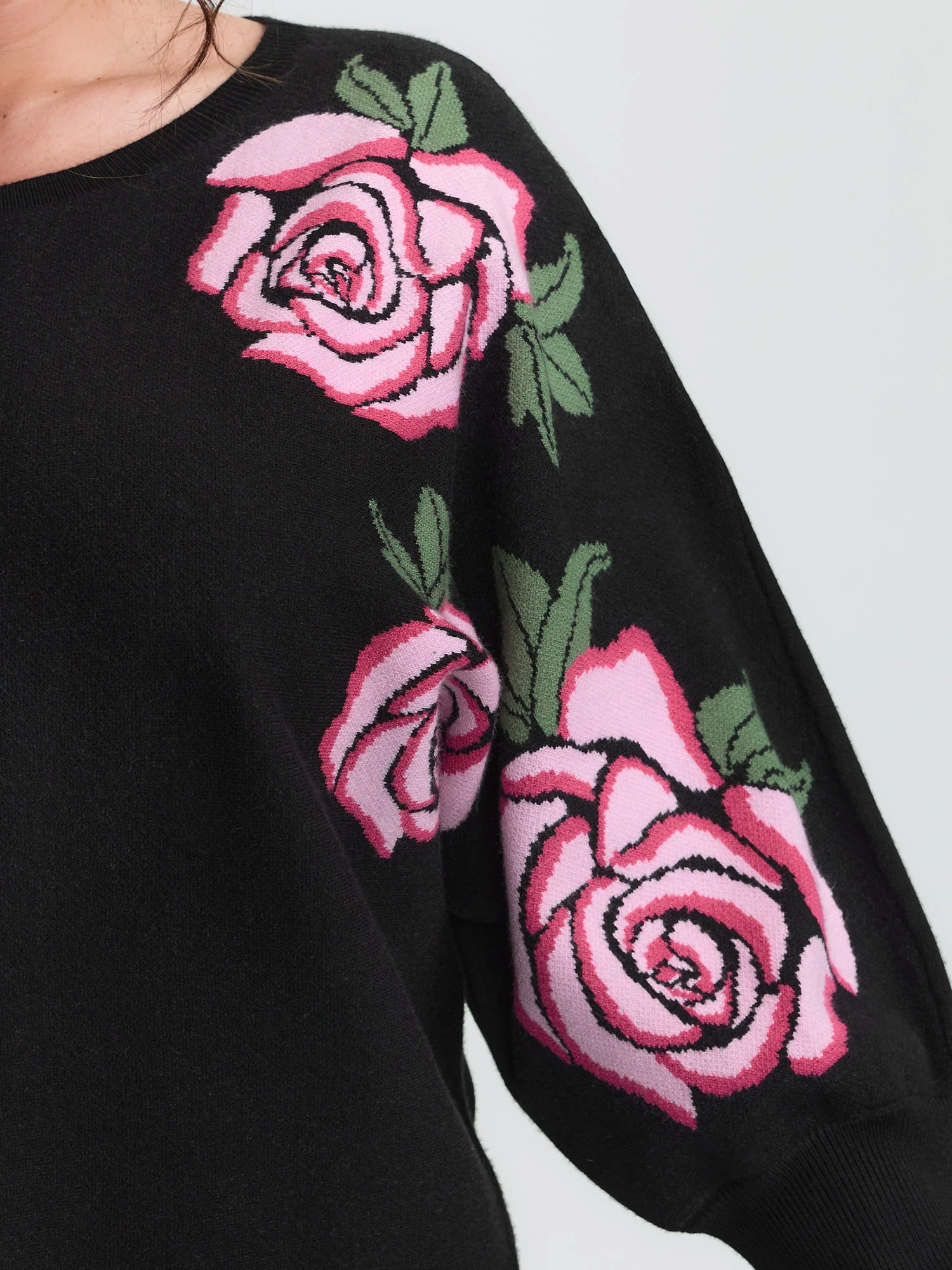 Supersoft Floral Batwing Sleeve Pullover