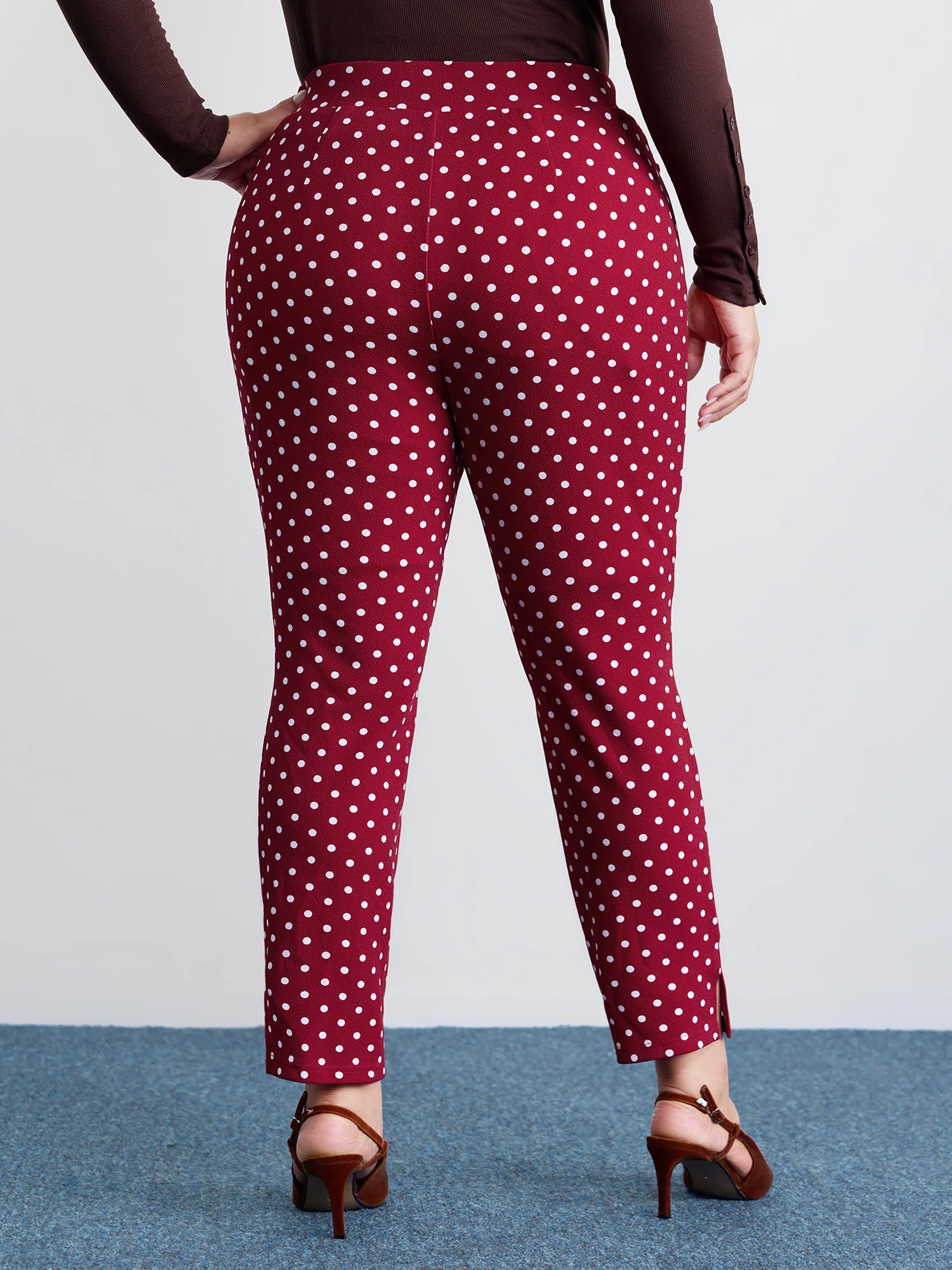 Polka Dots Skinny-Fit Pants