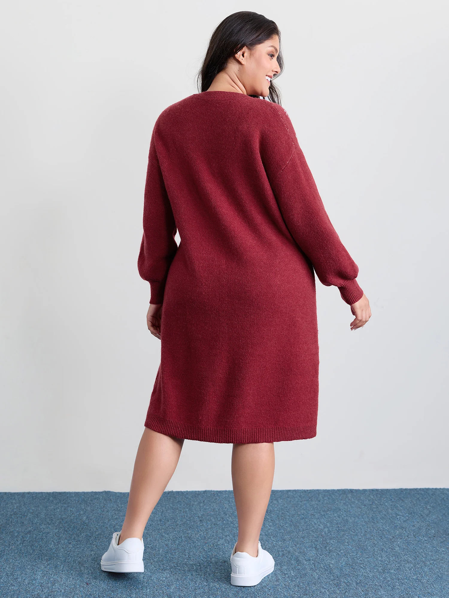 Snowflake Pattern Drop Shoulder Sweater Dress | Cozy Winter Essential ❄️