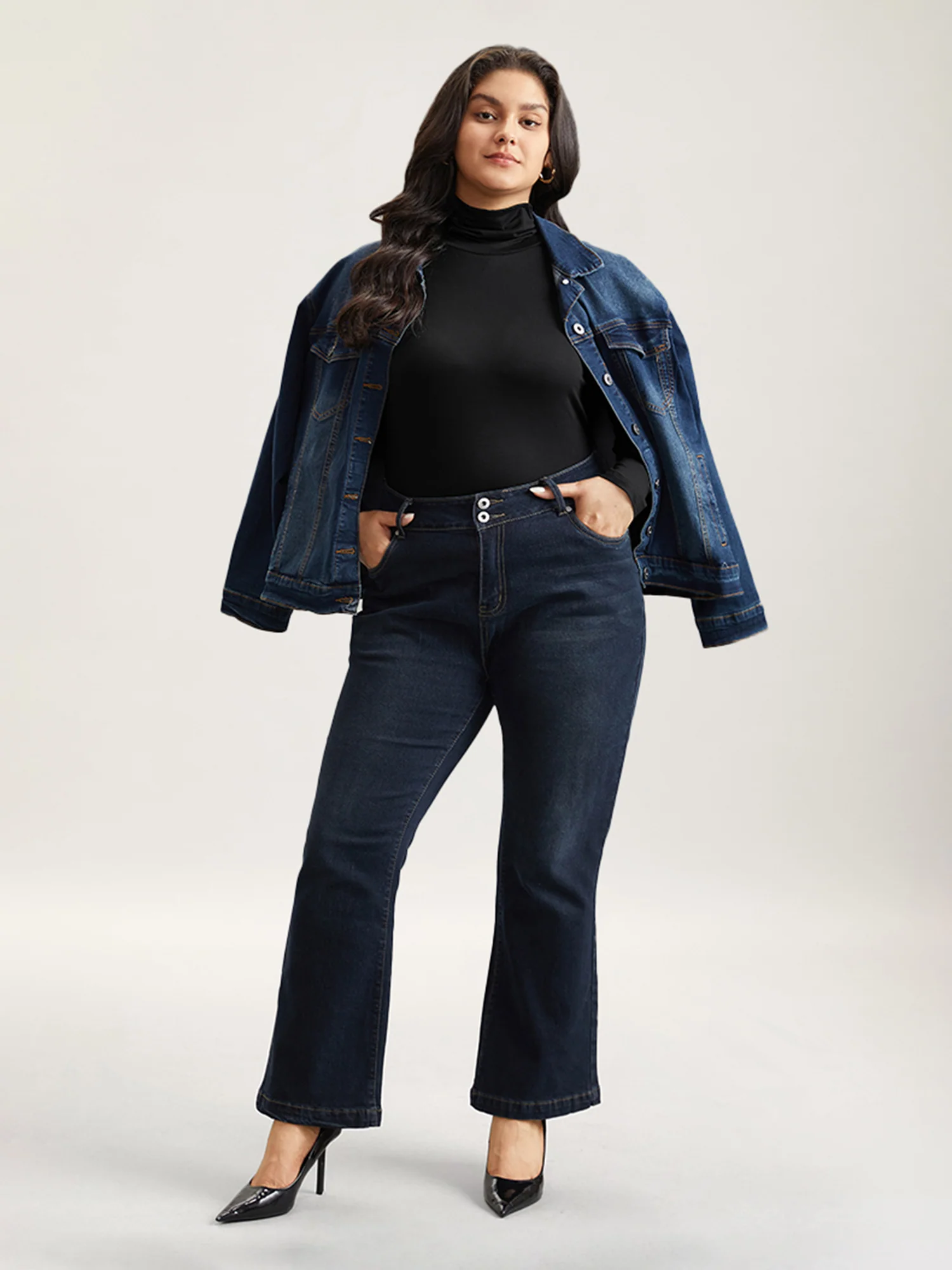 Supersoft Essentials Solid Funnel Neck Knit T-shirt