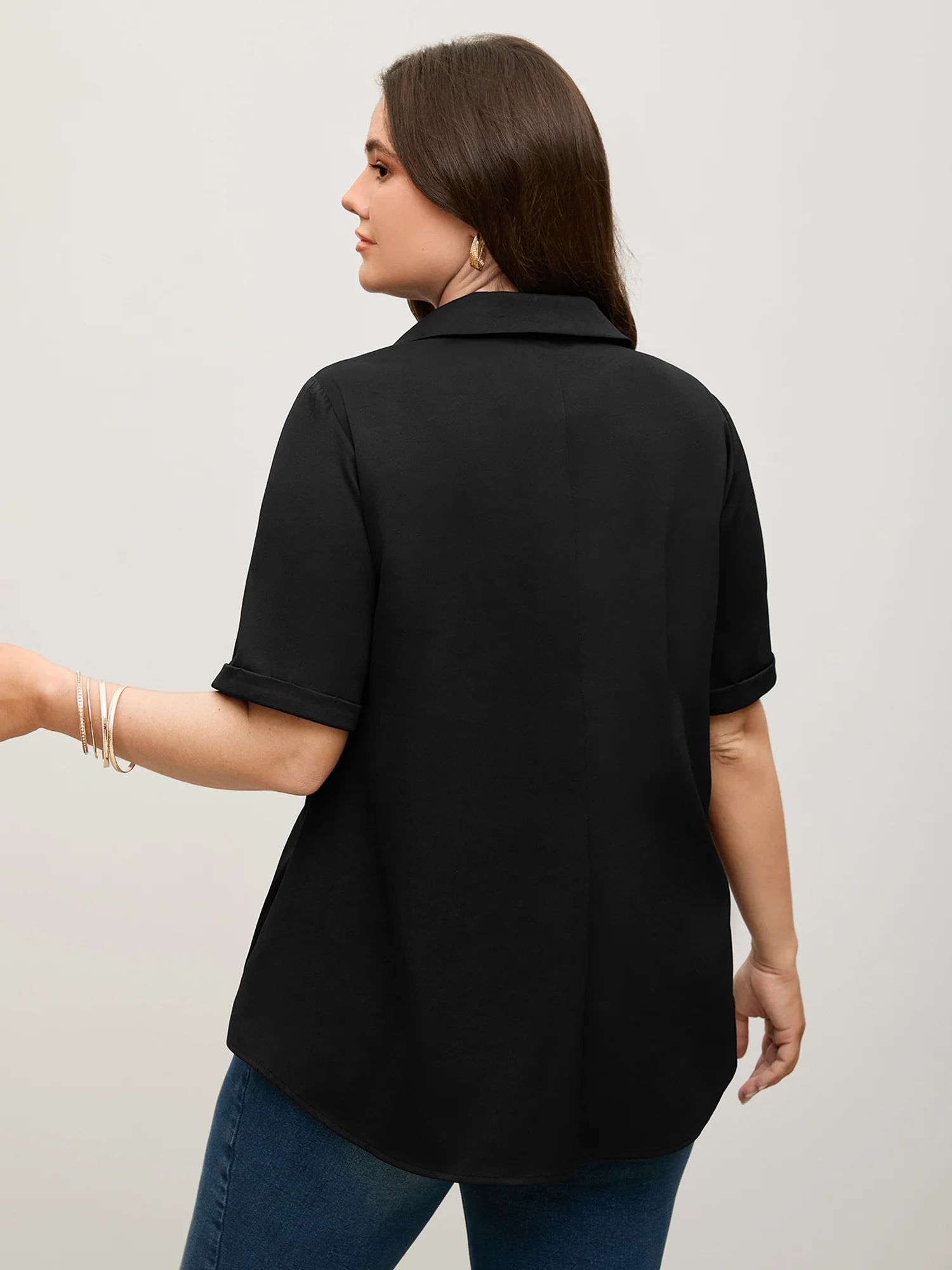 Knotted Front Asymmetrical Hem Blouse