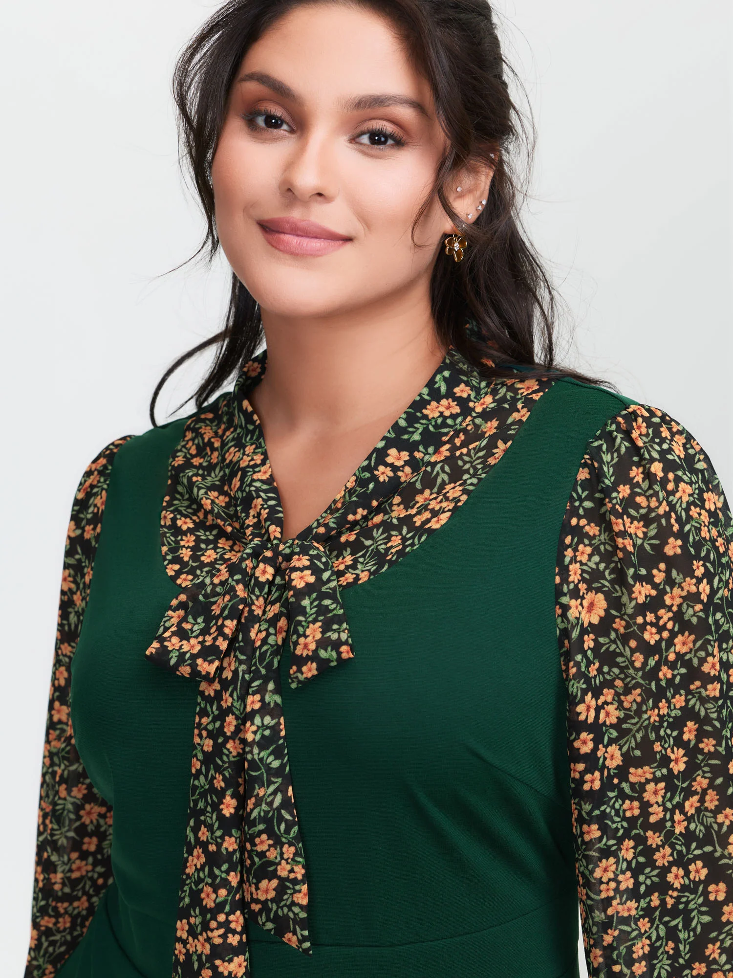 Chiffon Floral Print Stretchy Midi Dress