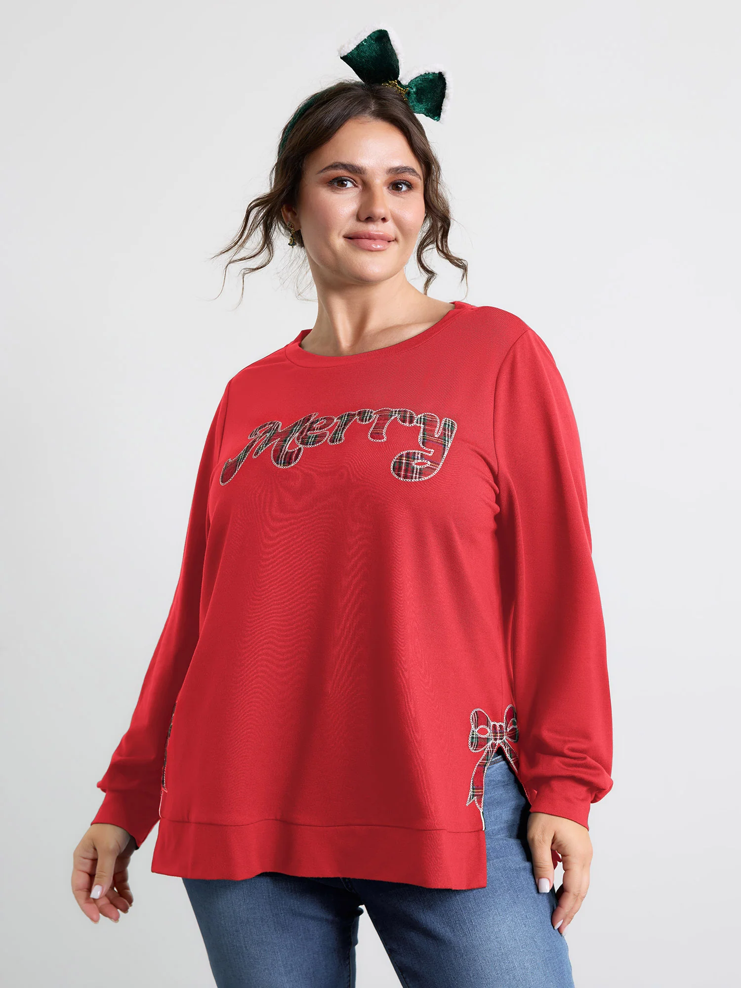 Merry Applique Embroidery Sweatshirt