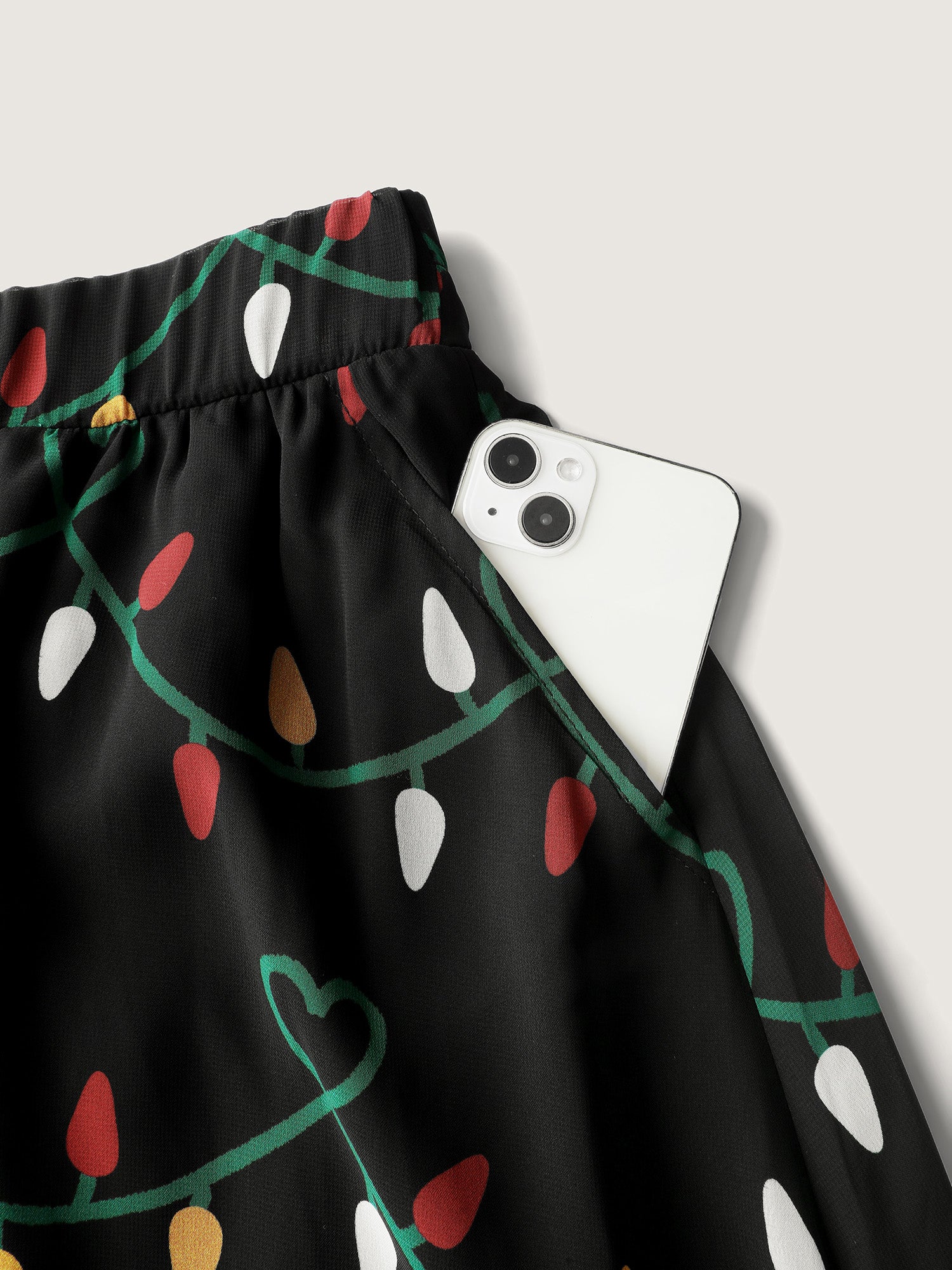 Tweed Fairy Lights Pockets Midi Skirt